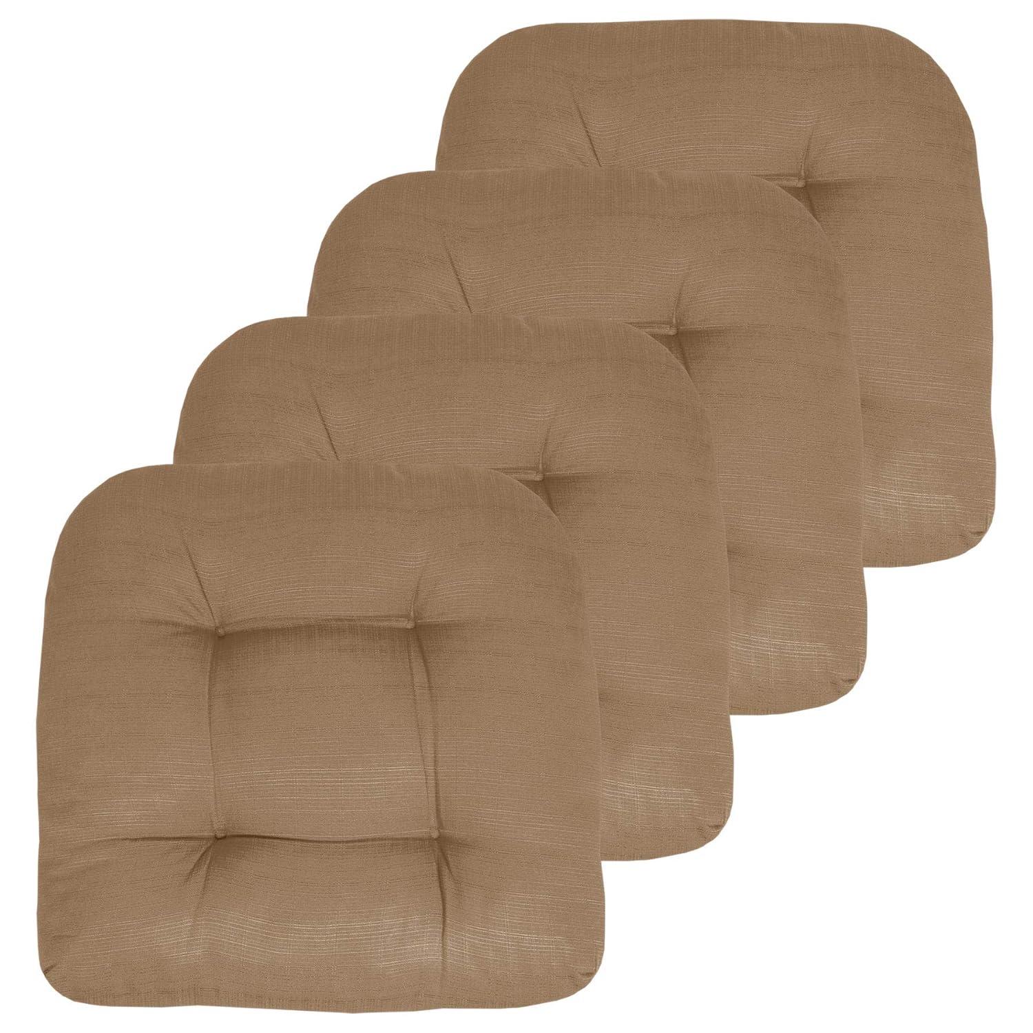 Premium Patio Tufted Outdoor Solid Chair Cushions, 19" x 19"