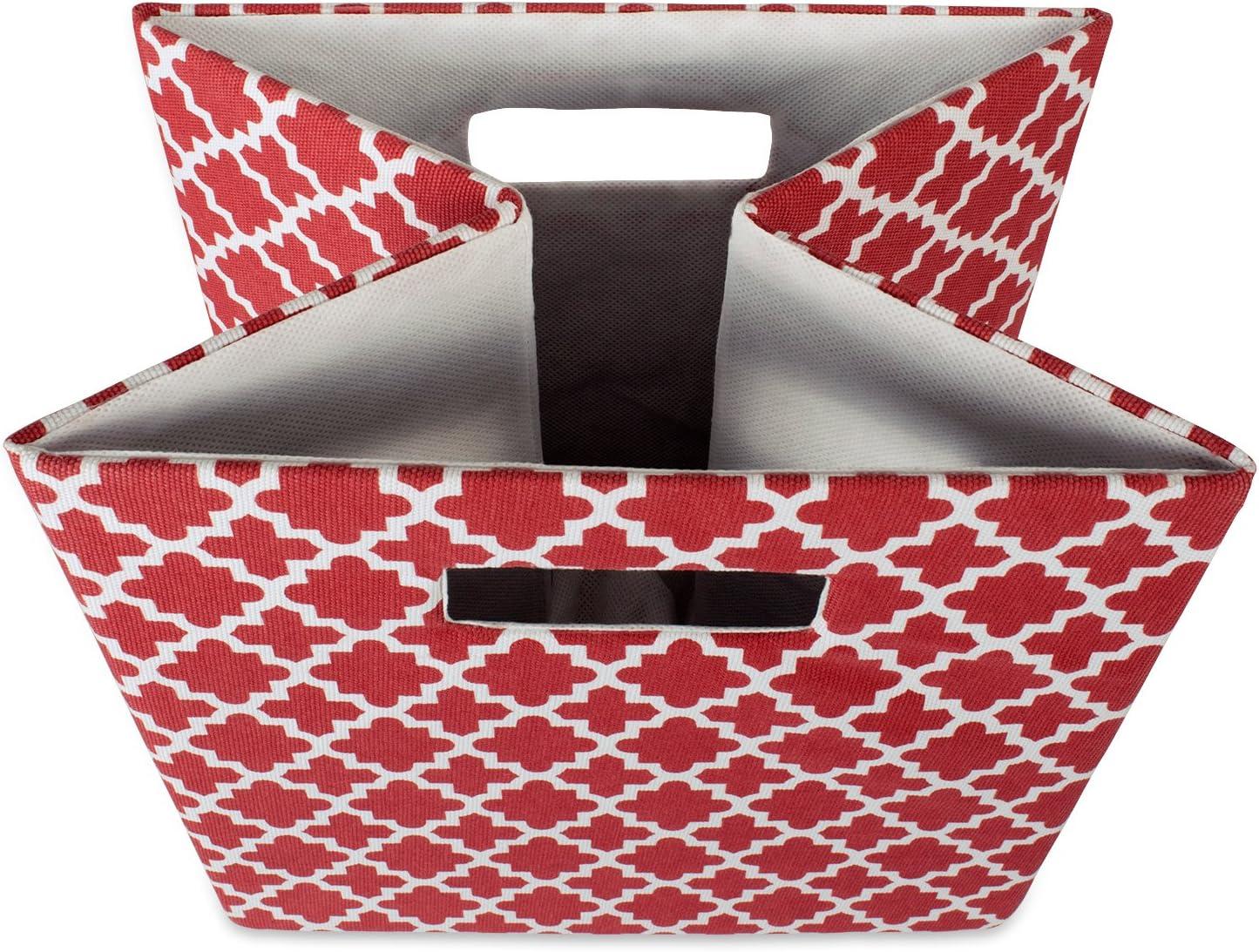 Rust Red Cube Storage Bin with Lattice Design 13"