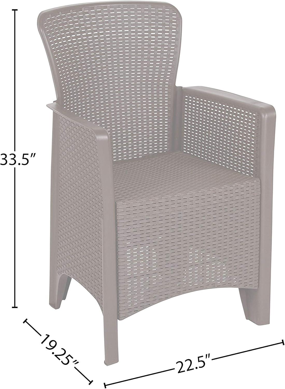 Chocolate Brown Resin Faux Rattan 2-Person Patio Set