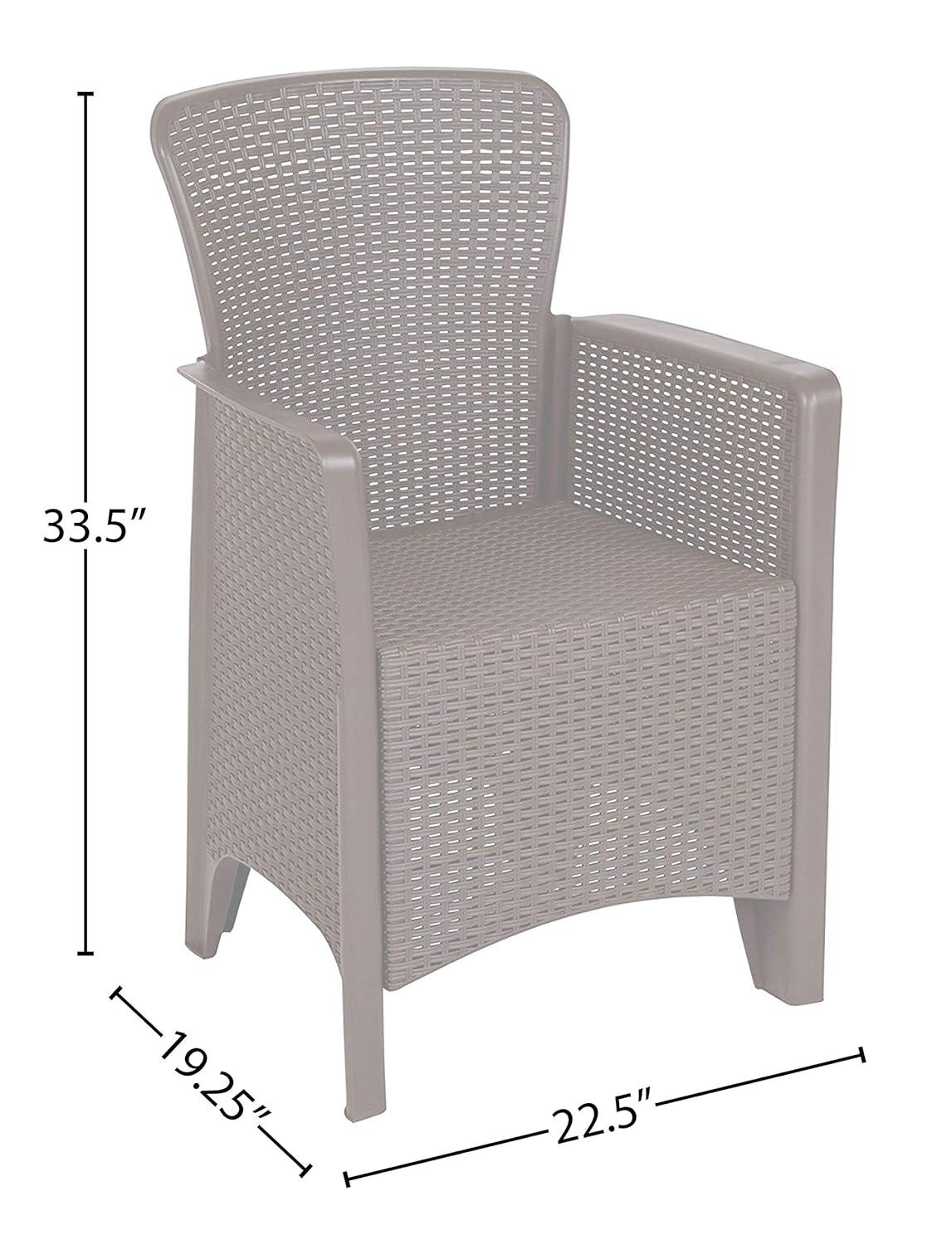 Chocolate Brown Resin Faux Rattan 2-Person Patio Set