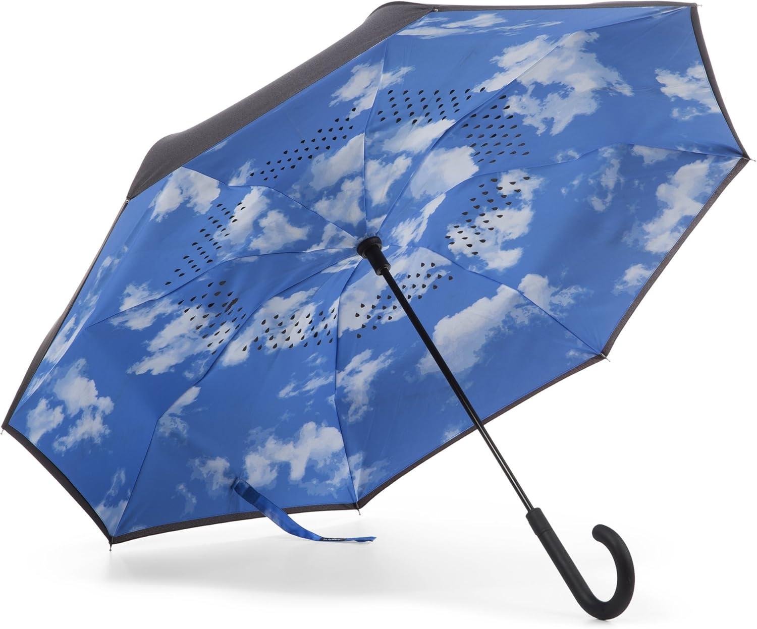 Automatic Reverse Close Umbrella with Cloud Design