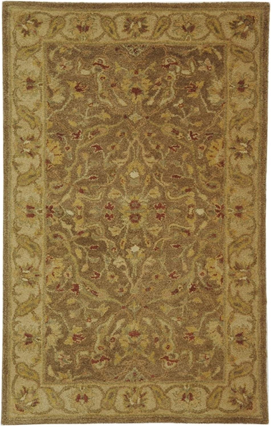 SAFAVIEH Antiquity Beaufort Traditional Floral Wool Area Rug, Brown/Gold, 3' x 5'