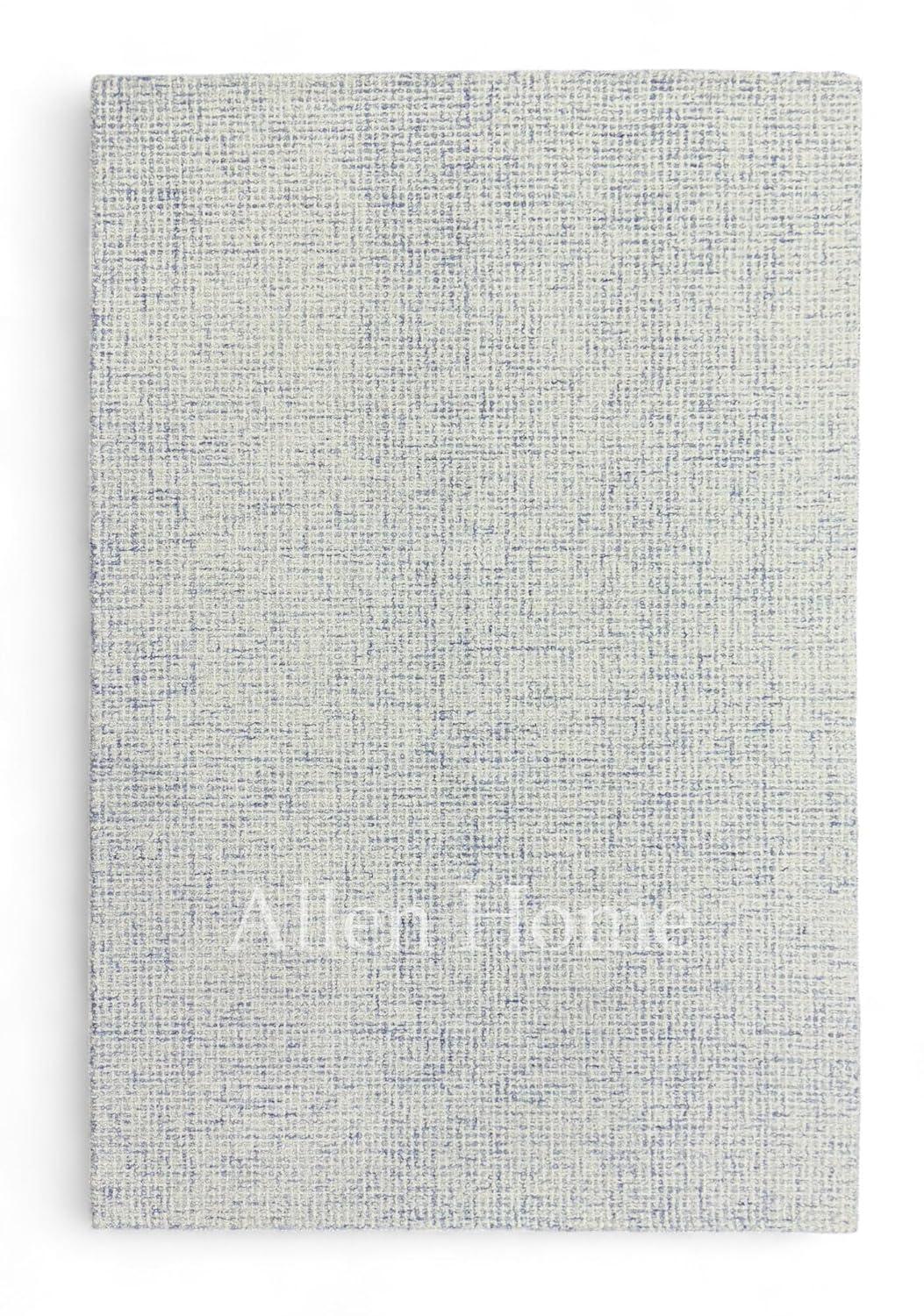 Alora Decor London 9' x 12' Solid Blue/Gray/Rust/Blue Hand-Tufted Area Rug