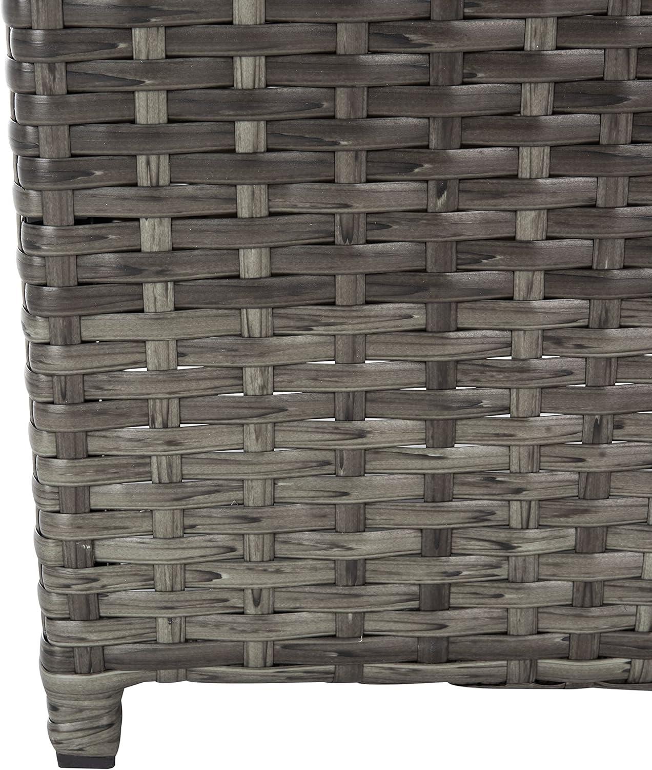 Mazeli Outdoor Trash Can - Grey Brown - Safavieh