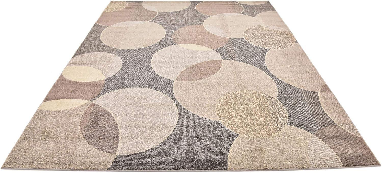 Chromatic Abstract Gray and Off-White 8' x 10' Area Rug