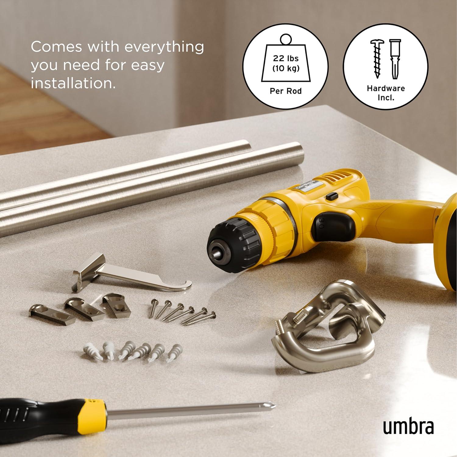 Umbra Stainless Steel Adjustable Single Curtain Rod