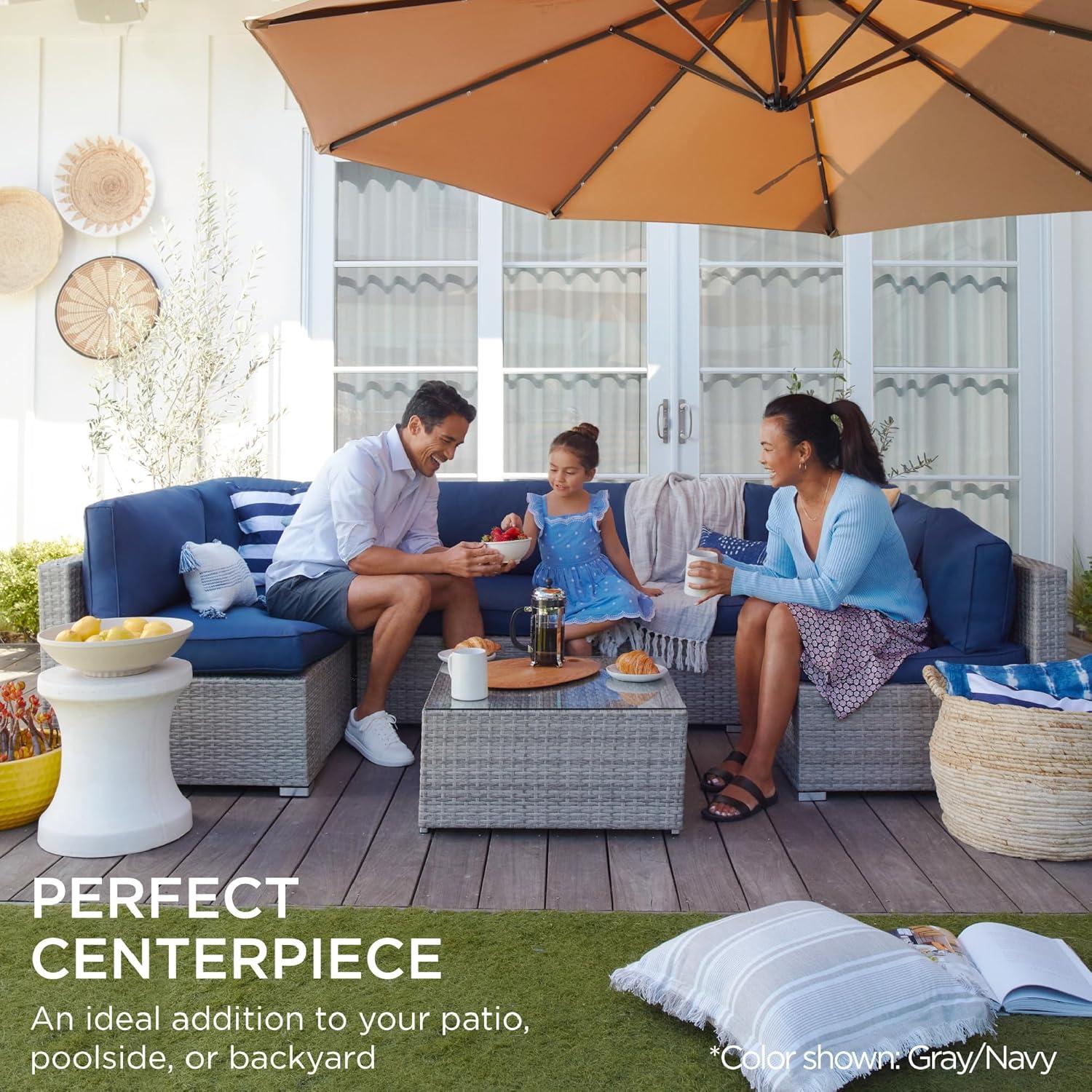 Best Choice Products 7-Piece Outdoor Modular Patio Conversation Furniture, Wicker Sectional Set - Brown/White Sand