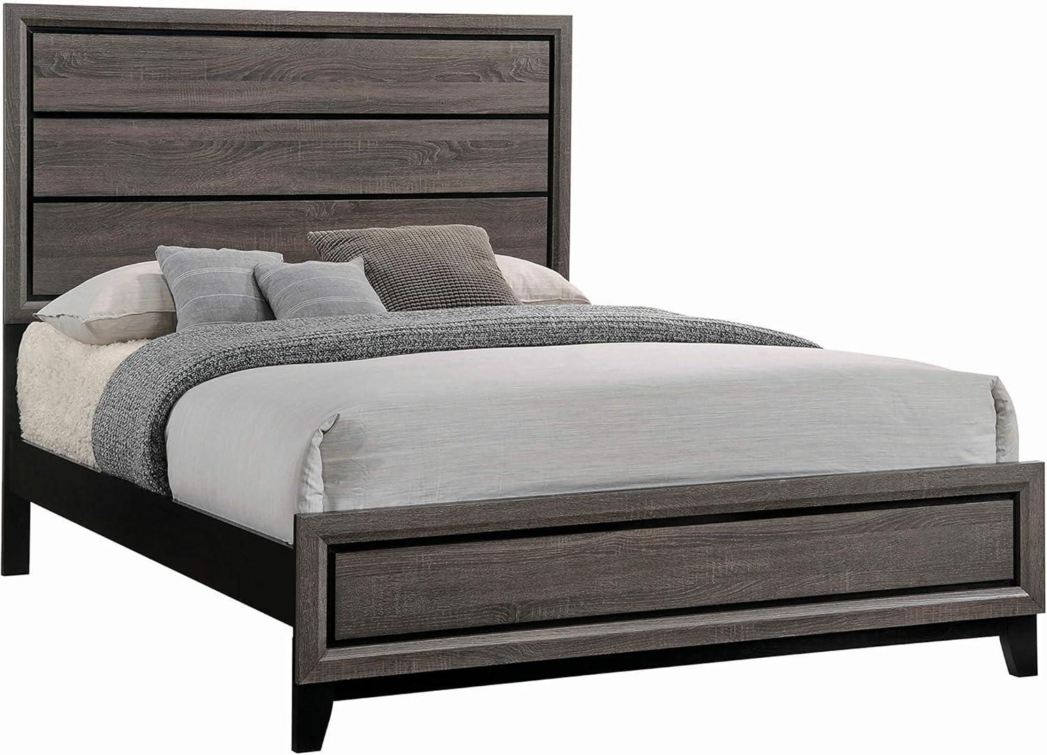 Coaster Watson 63.5" x 84.5" Wood Queen Panel Bed in Gray Oak