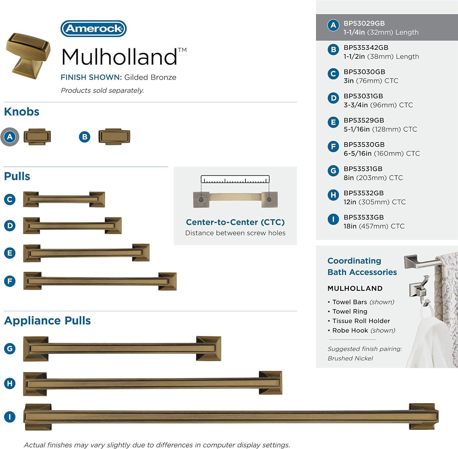 Amerock Mulholland Cabinet or Furniture Knob