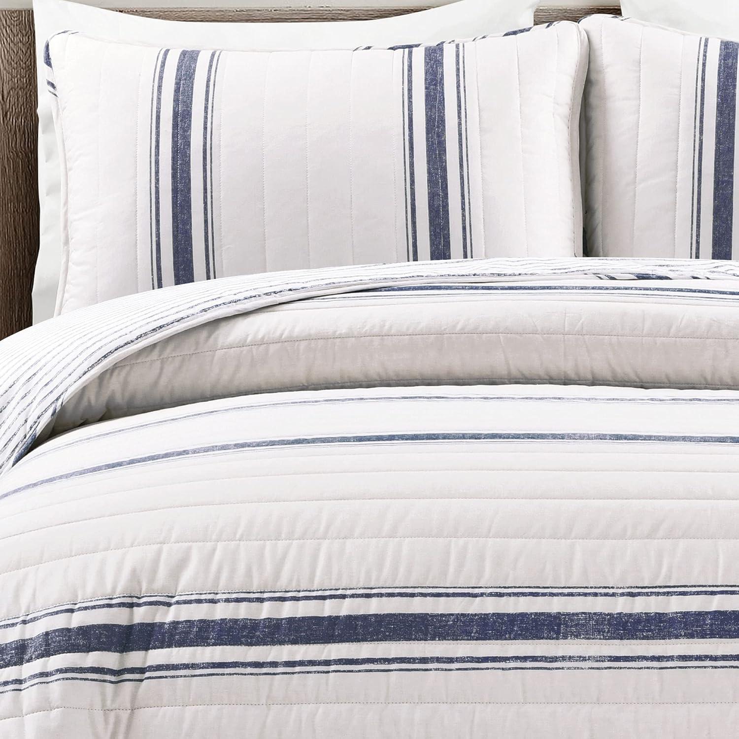 Birch Lane™ Gilroy Farmhouse / Country Cotton Striped Quilt Set