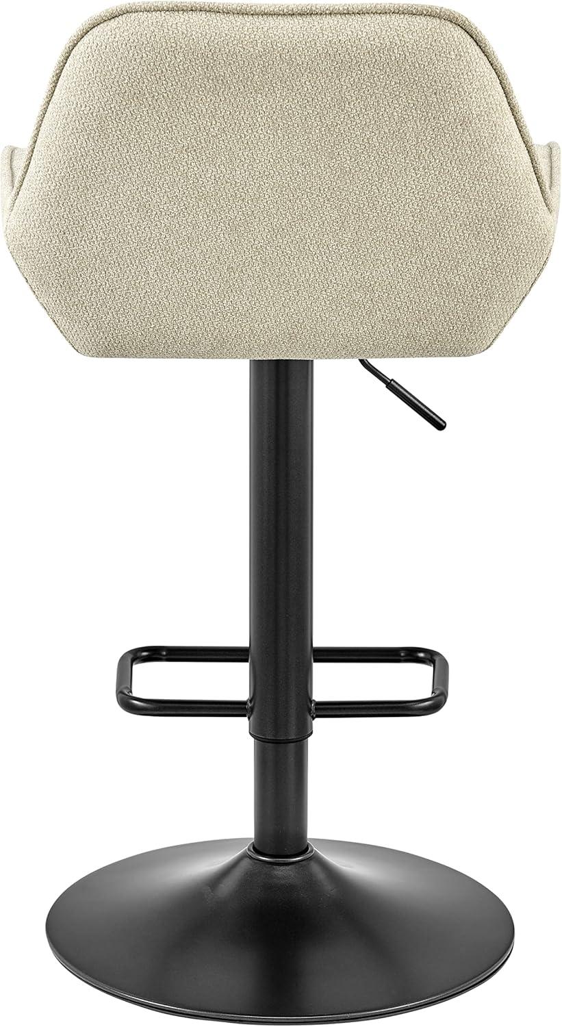 Luther Fabric Gaslift Swivel Bar Stool, (Set of 2) Cream