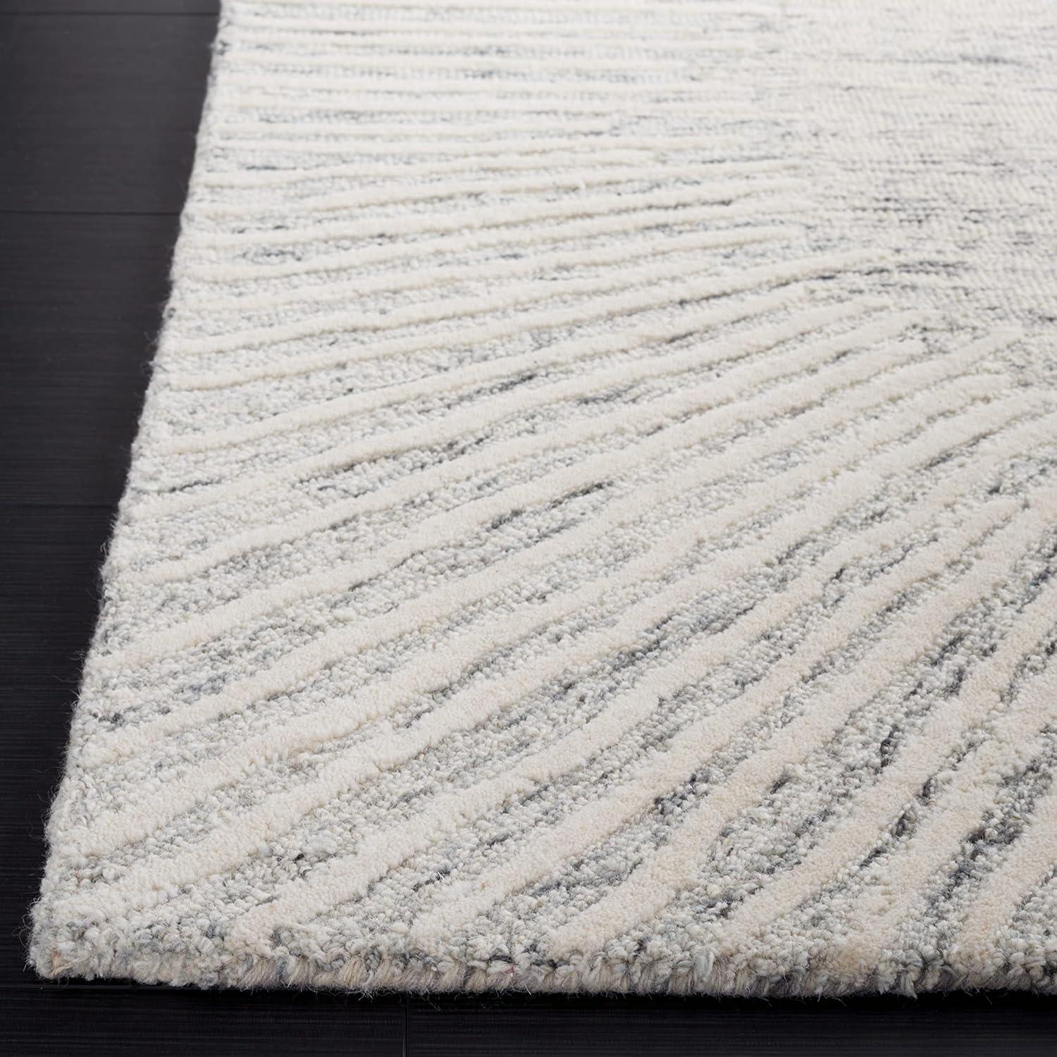 Abstract ABT478 Hand Tufted Area Rug - Gray/Ivory - 6'x6' - Safavieh.