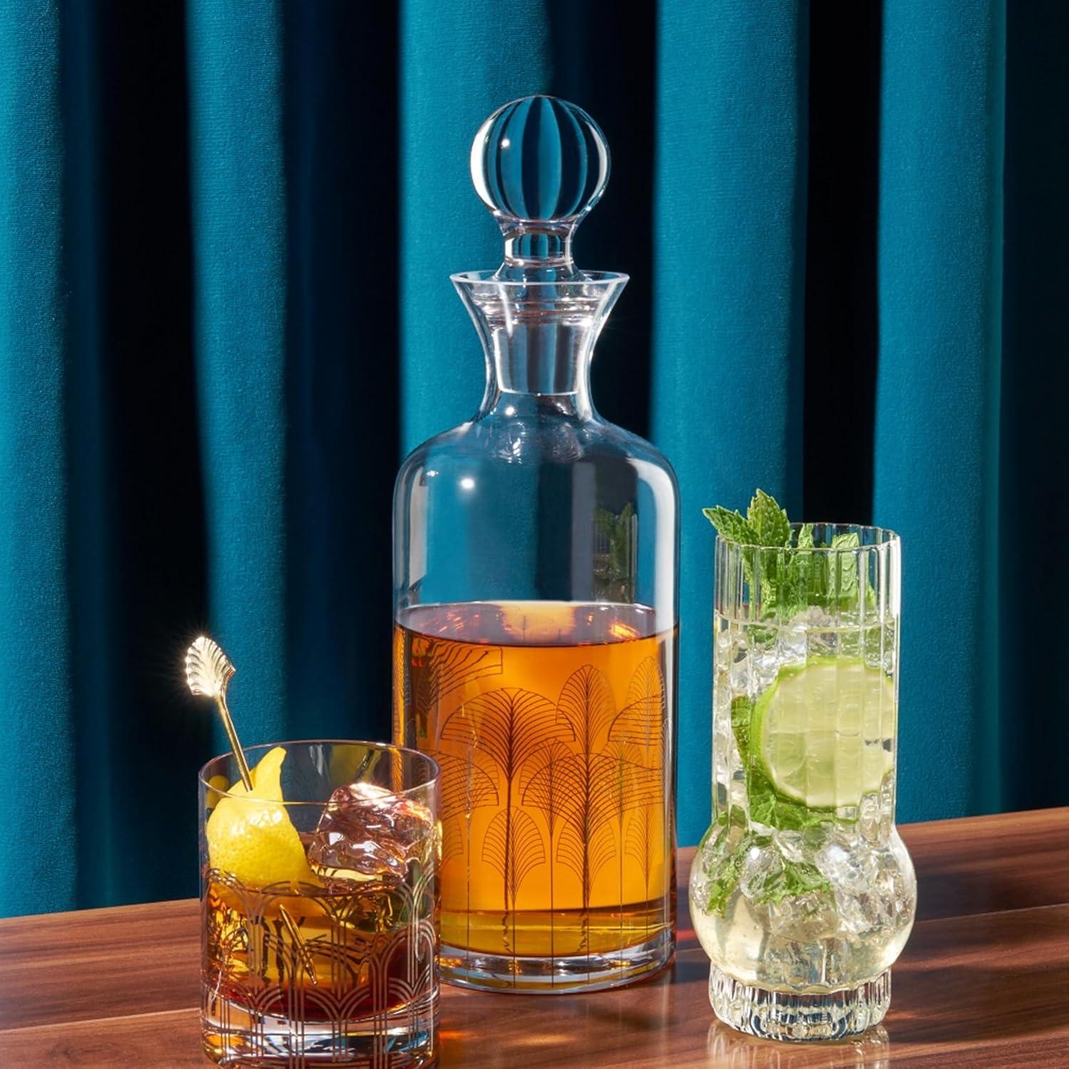 Viski Art Deco Crystal Decanter
