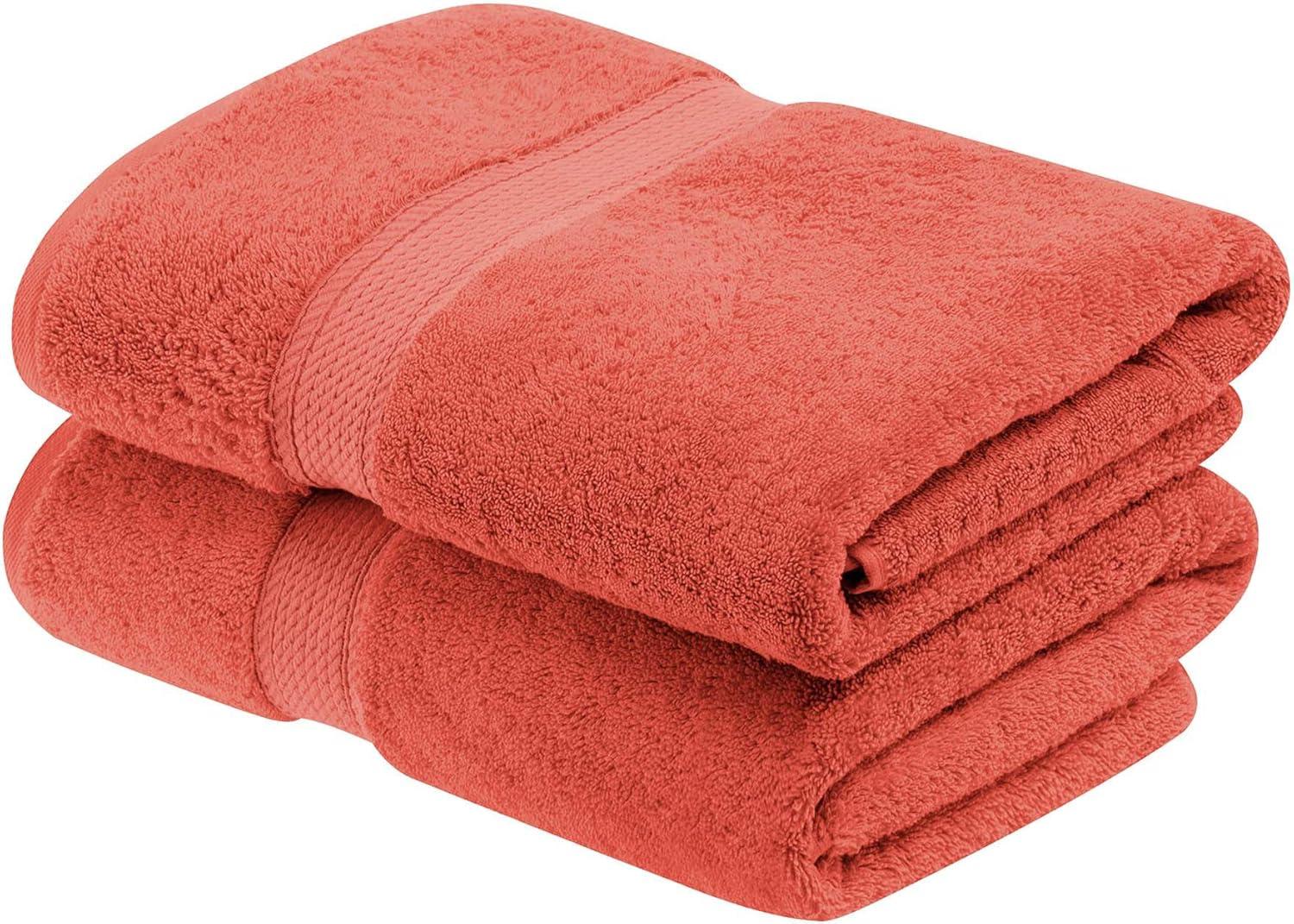 Coral Egyptian Cotton Heavyweight Bath Towel Set