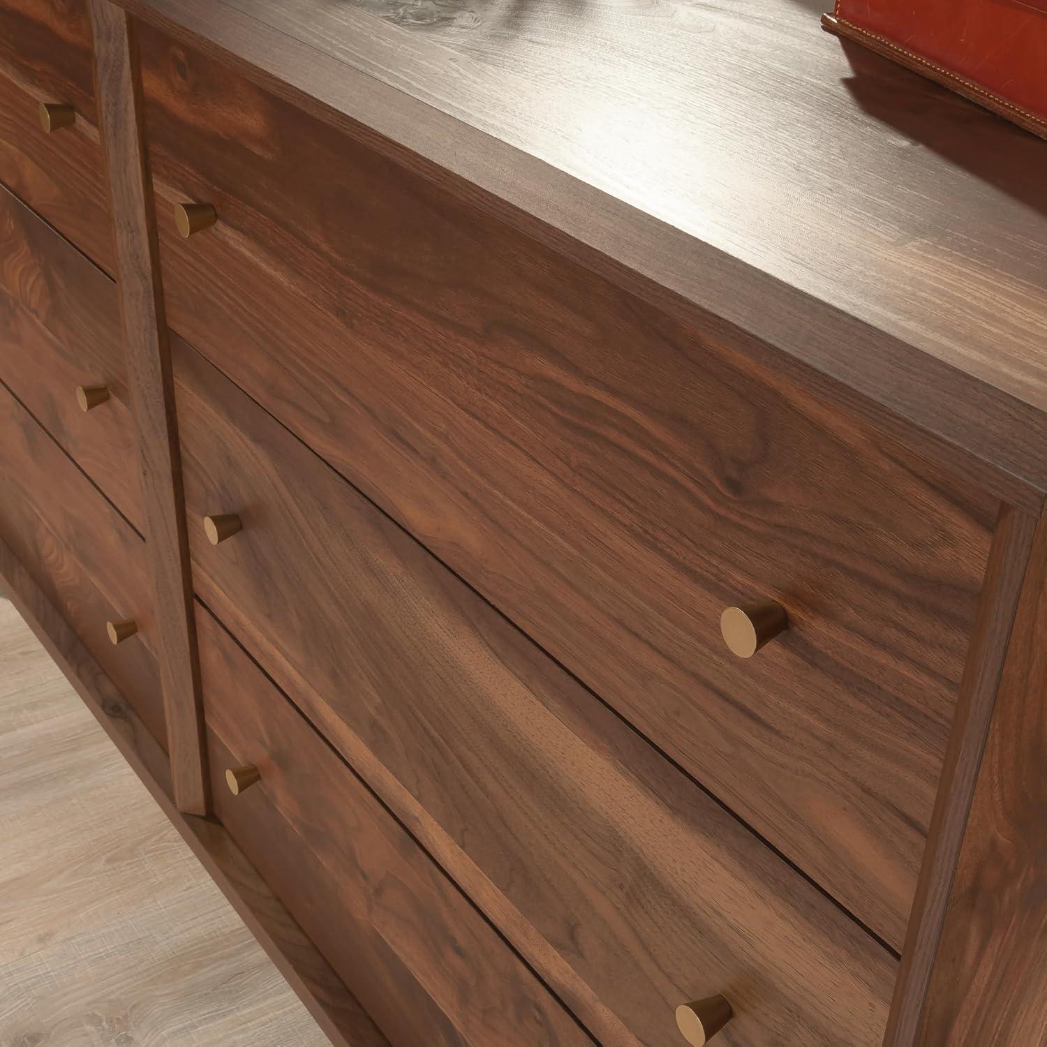 Sauder Willow Place Engineered Wood 6 Drawer Dresser in Grand Walnut