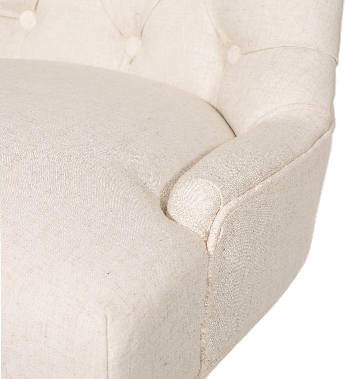 Amelia Office Chair Linen - OSP Home Furnishings: Swivel, Tufted, Adjustable Height, Metal Frame, No Arms