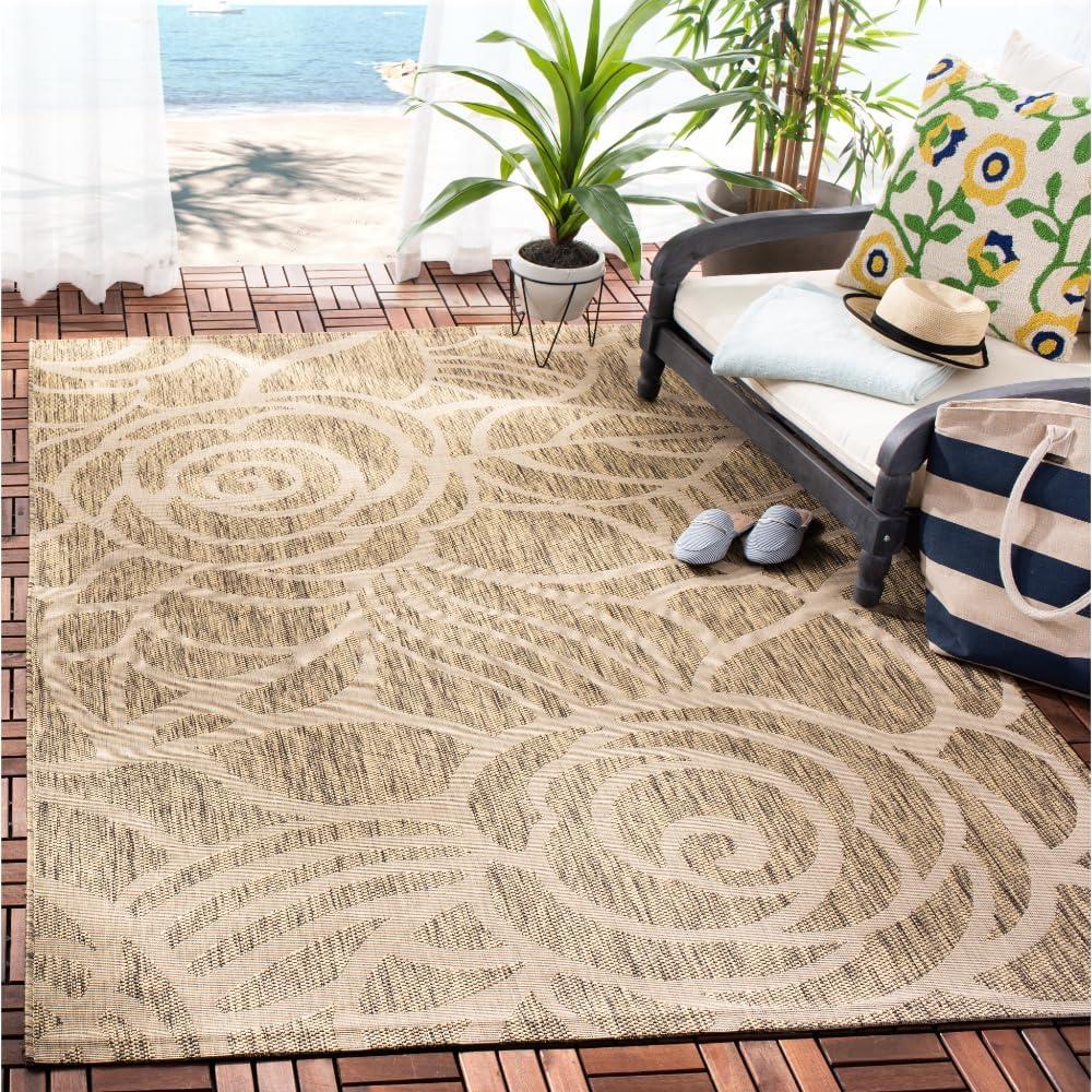 Courtyard CY5141 Power Loomed Indoor/Outdoor Area Rug - Coffee/Sand - 5'3"x7'7" - Safavieh.