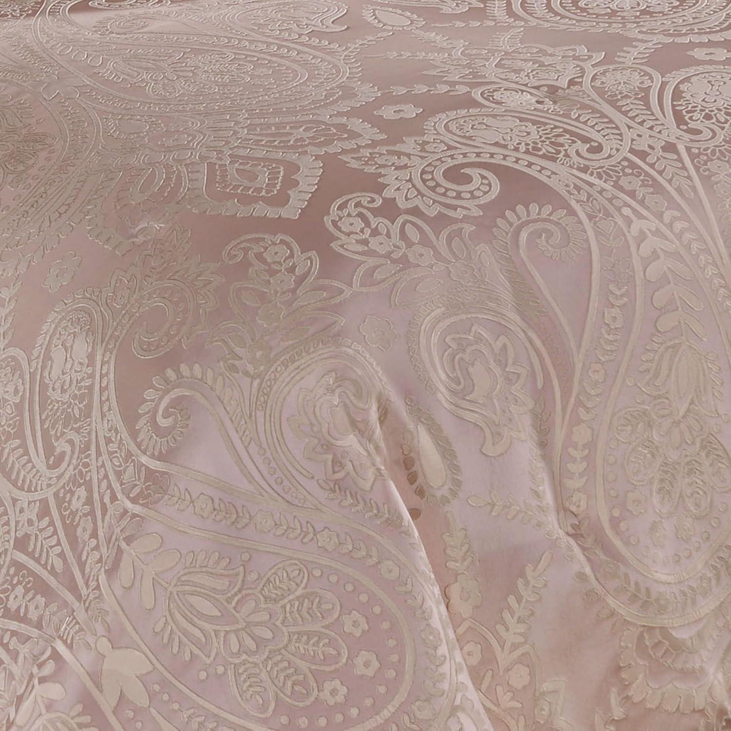 Elegant Blush Polyester Satin King Comforter Set