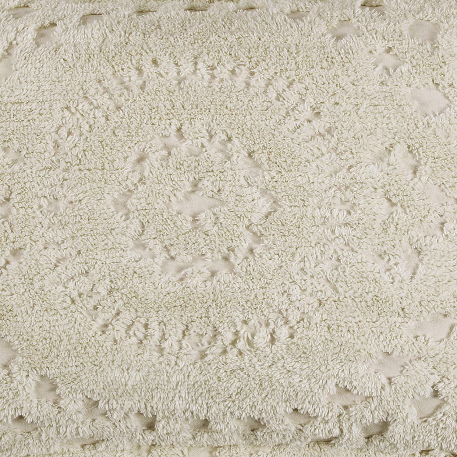 King Rio Collection 100% Cotton Tufted Unique Luxurious Floral Design Bedspread Ivory - Better Trends