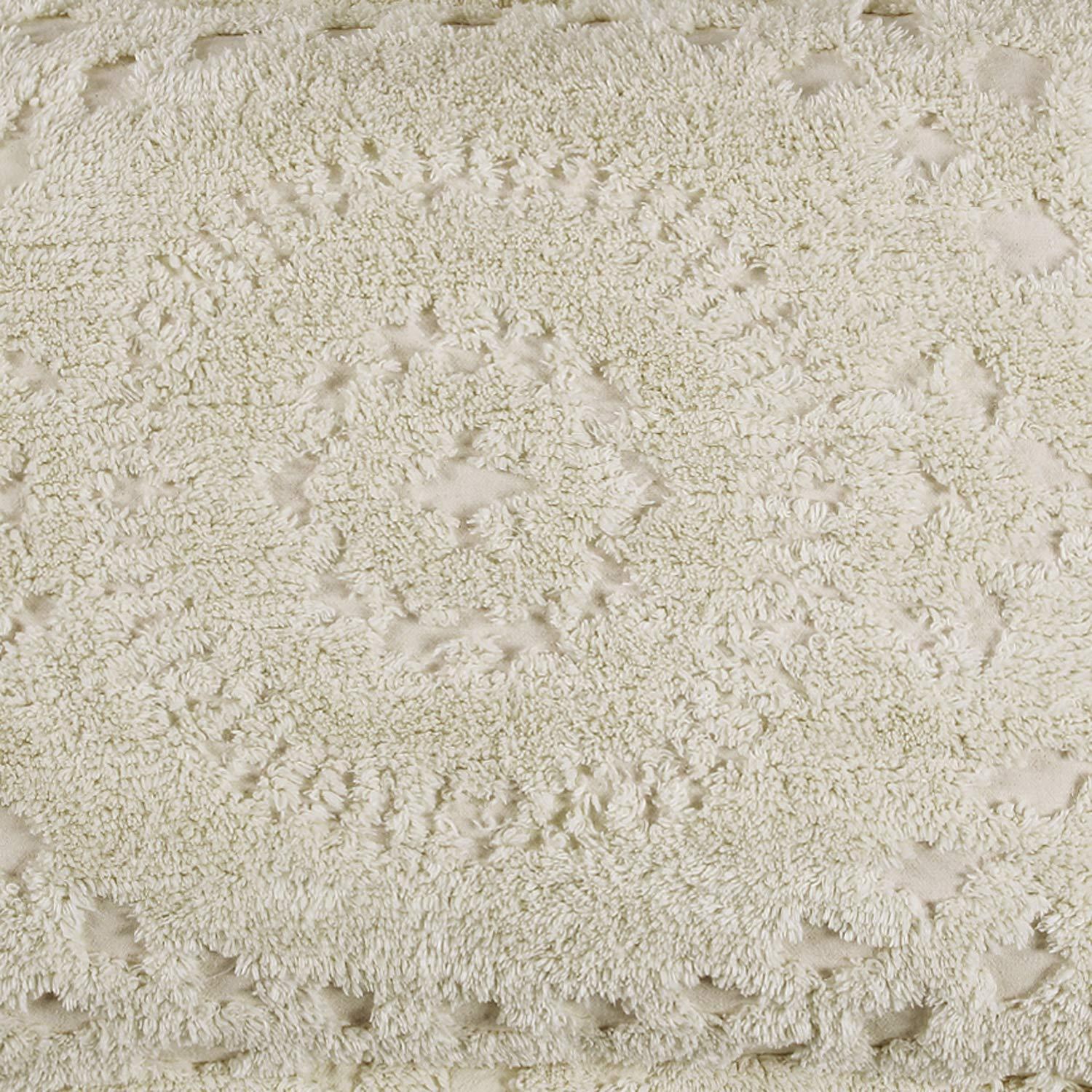 King Rio Collection 100% Cotton Tufted Unique Luxurious Floral Design Bedspread Ivory - Better Trends