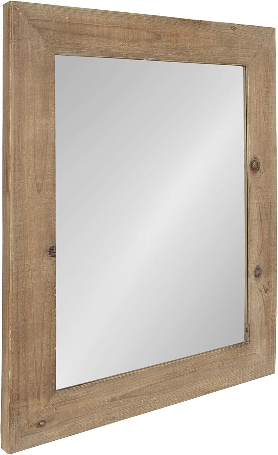30" x 36" Garvey Wood Framed Wall Mirror Rustic Brown - Kate and Laurel