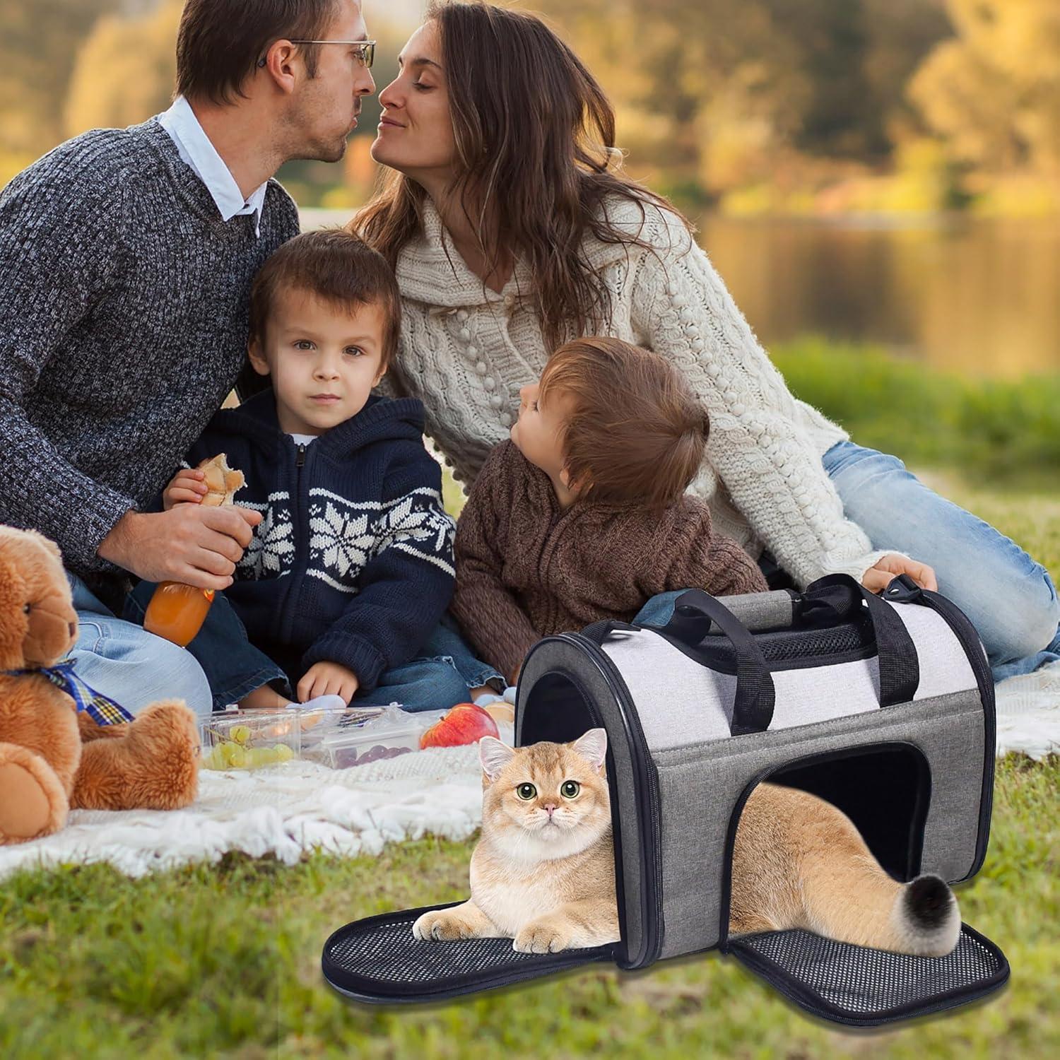 JESPET Soft-Sided Kennel Pet Carrier for Small Dogs, Cats, Puppy, Airline Approved Cat Carriers Dog Carrier Collapsible, Travel Handbag & Car Seat