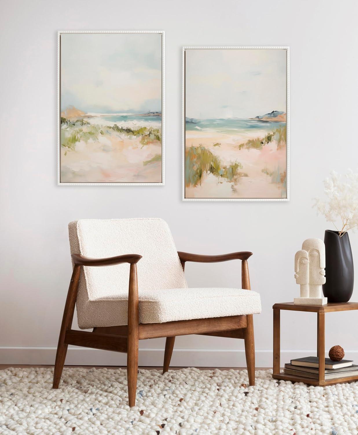 Tranquil Coastal Landscape Abstract Canvas Wall Art Set