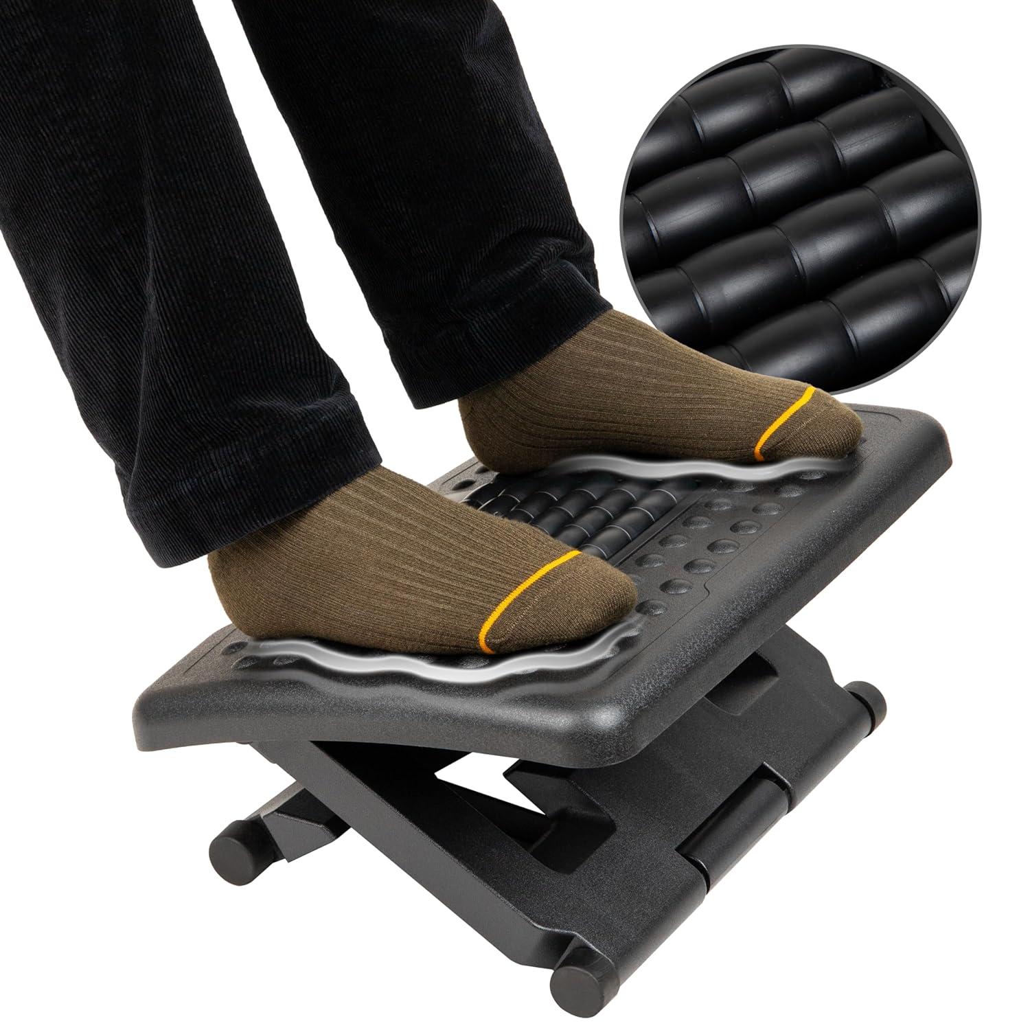 Mind Reader Mind Reader Foot Rest, Under Desk at Work, Ergonomic, Height Adjustable, Plastic, 18"L x 13"W x 6.75"H