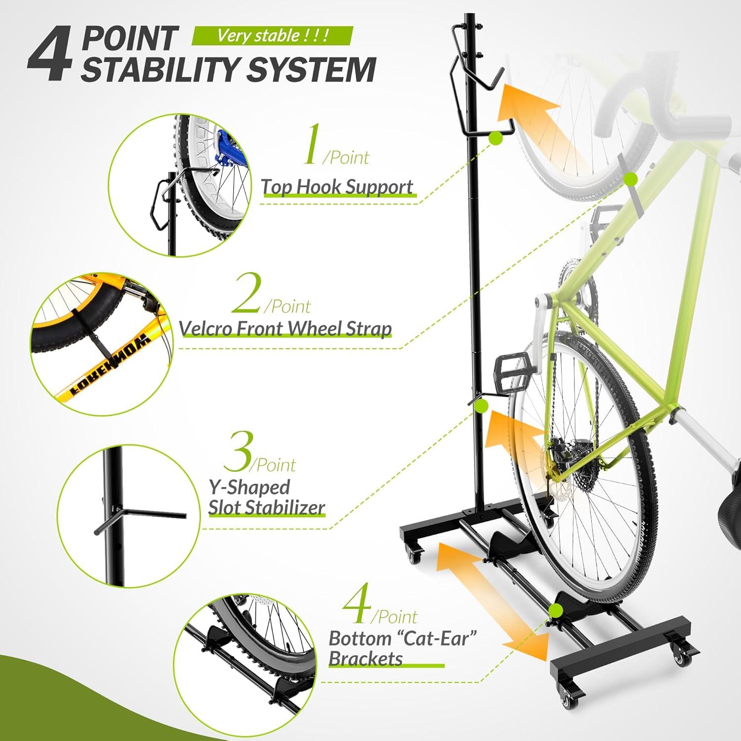 Bicycle Floor Parking Rack For MTB Road Bikes Indoor Bike Storage