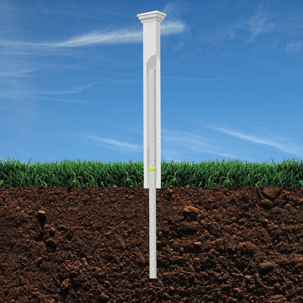 3ft Tall (1 Post) Fence Finishing Post For Zippity Newport No Dig White Picket Fence, Easy Install Outdoor Fence for Backyard or Patio, Outdoor Fencing, No Dig Fence Panels, ZP19003