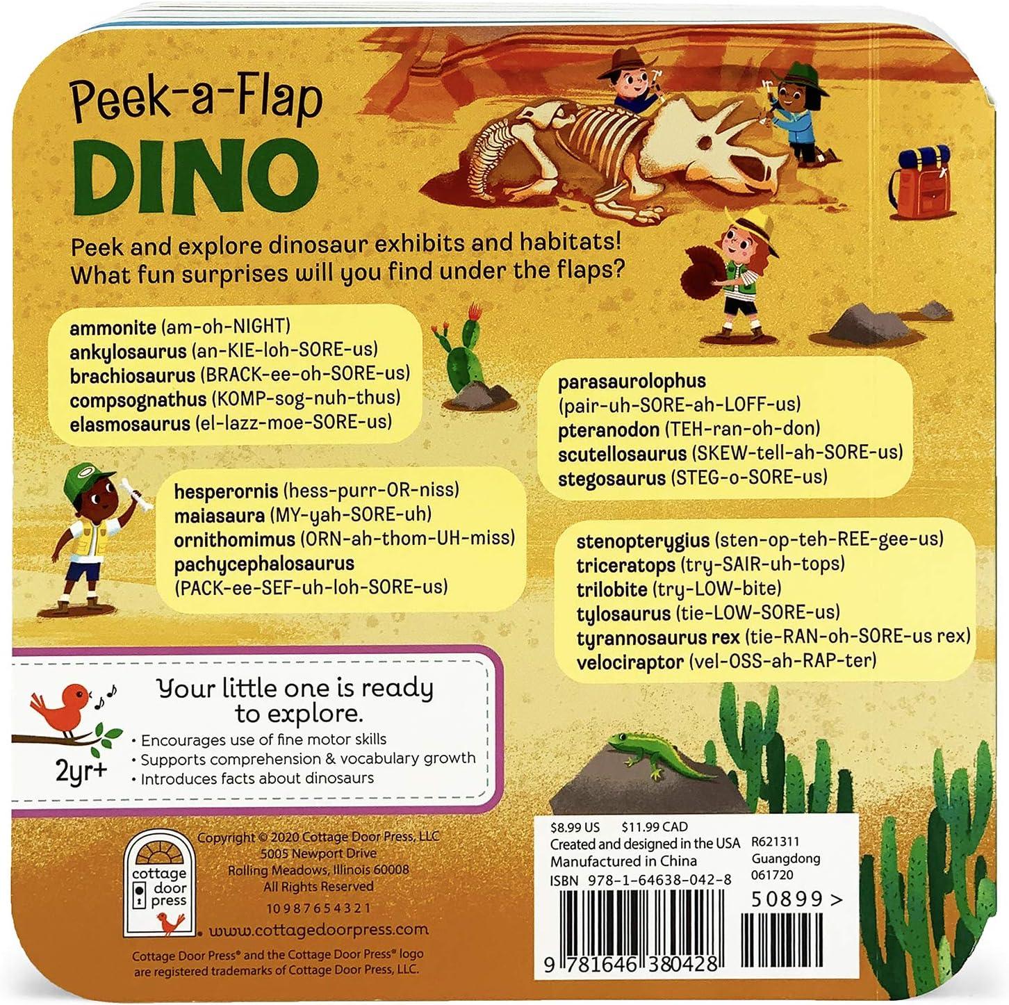 Dino - (Peek-A-Flap Children's Interactive Lift-A-Flap Board Book) by Jaye Garnett (Board Book)