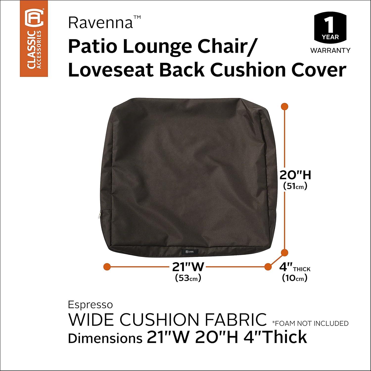 Espresso Water-Resistant Polyester Patio Cushion Cover