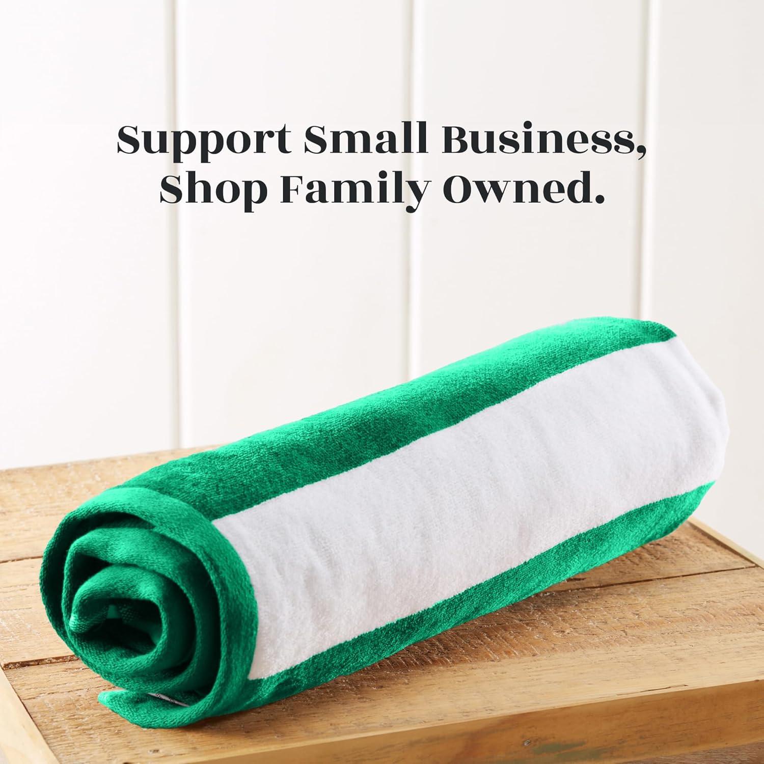 FreshFolds 100% Cotton Absorbent & Quick-Dry Cabana Beach Towels (Set of 4)