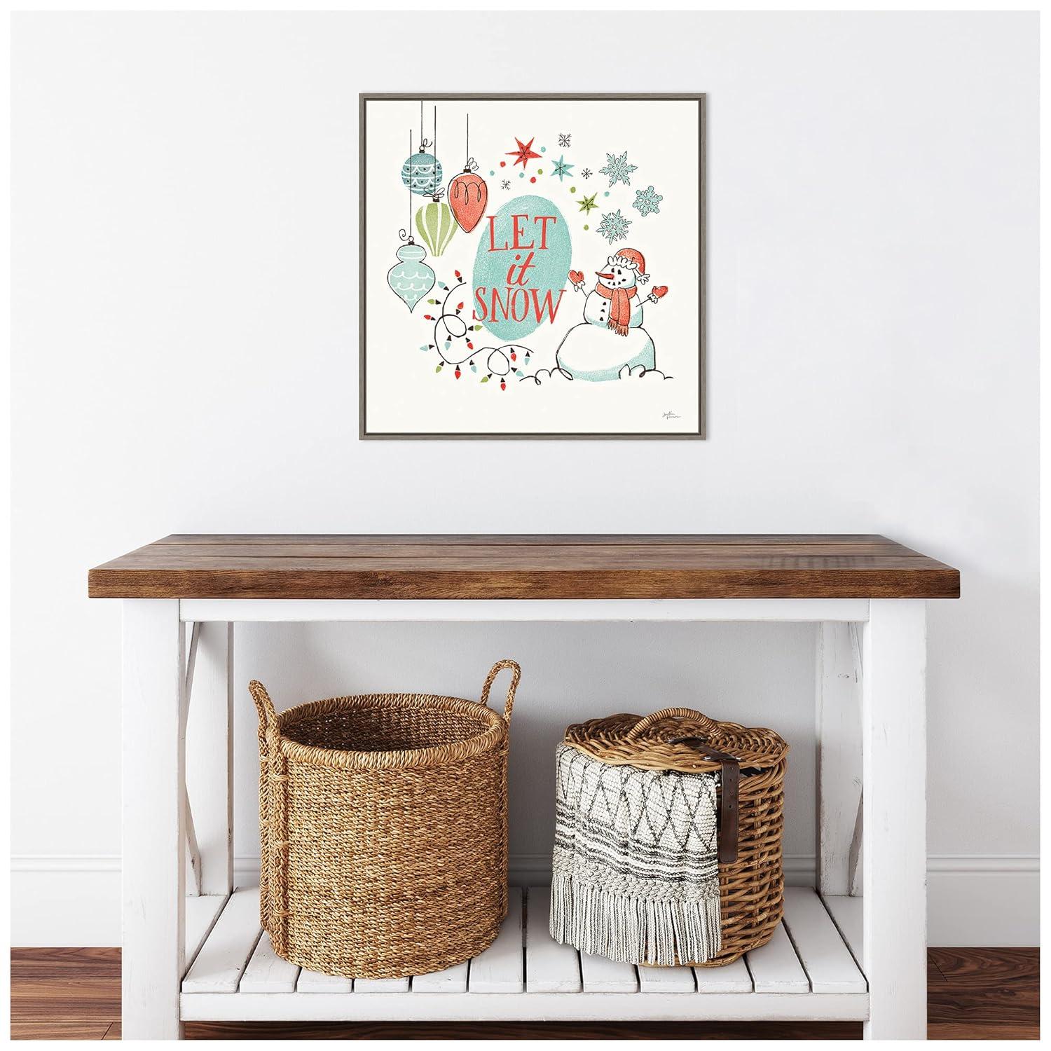 Amanti Art Retro Christmas V Framed Canvas Wall Art Print