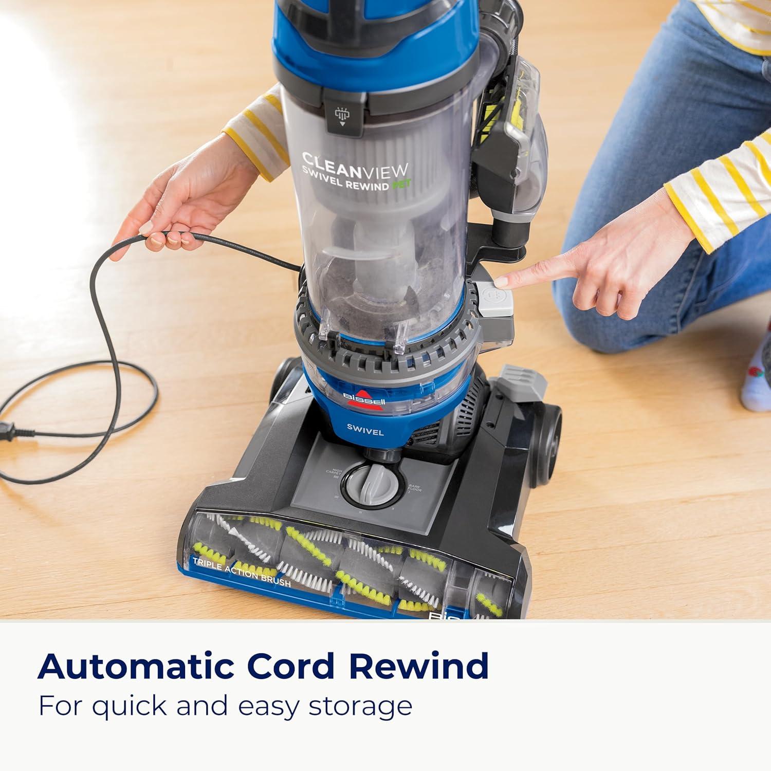 BISSELL CleanView Swivel Rewind Pet Corded Upright Vacuum 3837