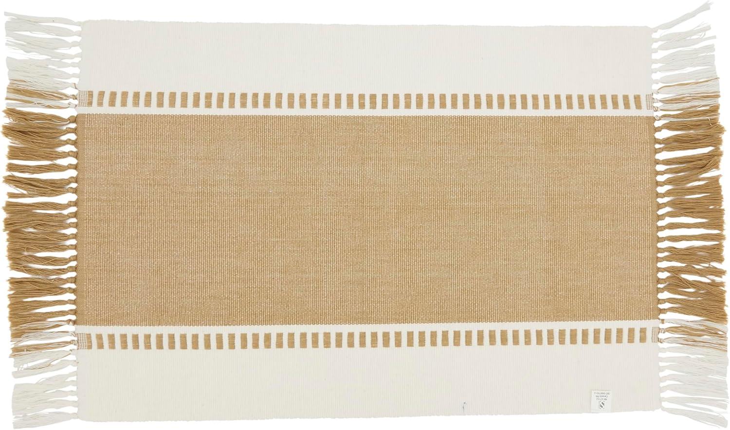 Saro Lifestyle Tassel Trimmed Stripe Placemat (Set of 4)