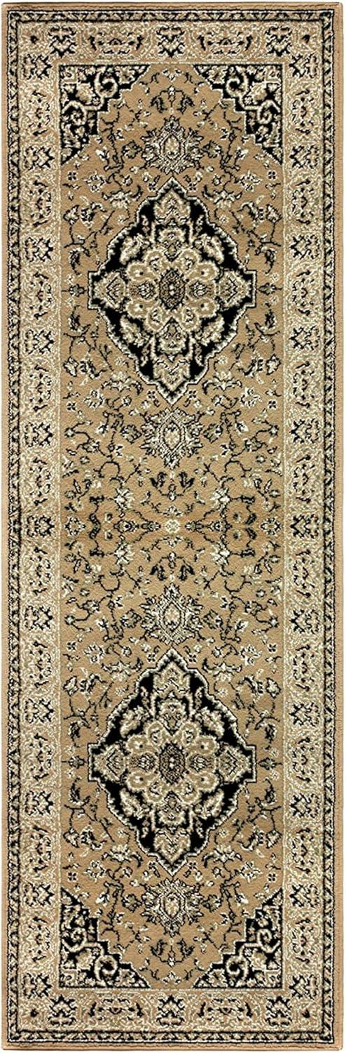 Superior Glendale Oriental Medallion Indoor Runner Rug, 2'7"x8', Gold