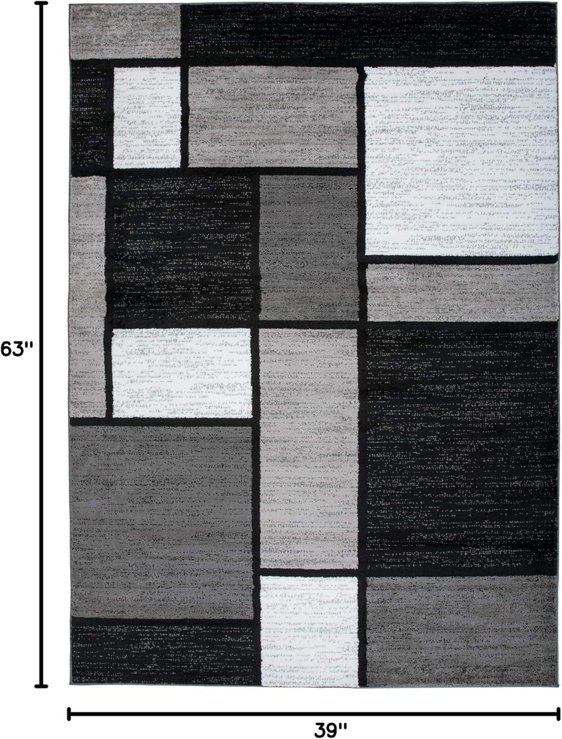 World Rug Gallery Contemporary Modern Boxed Color Block Area Rug