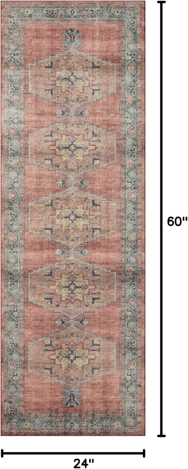 Loloi II Heidi Collection HEI-05 Spice / Aqua, Area Rug 2'-0" x 5'-0"