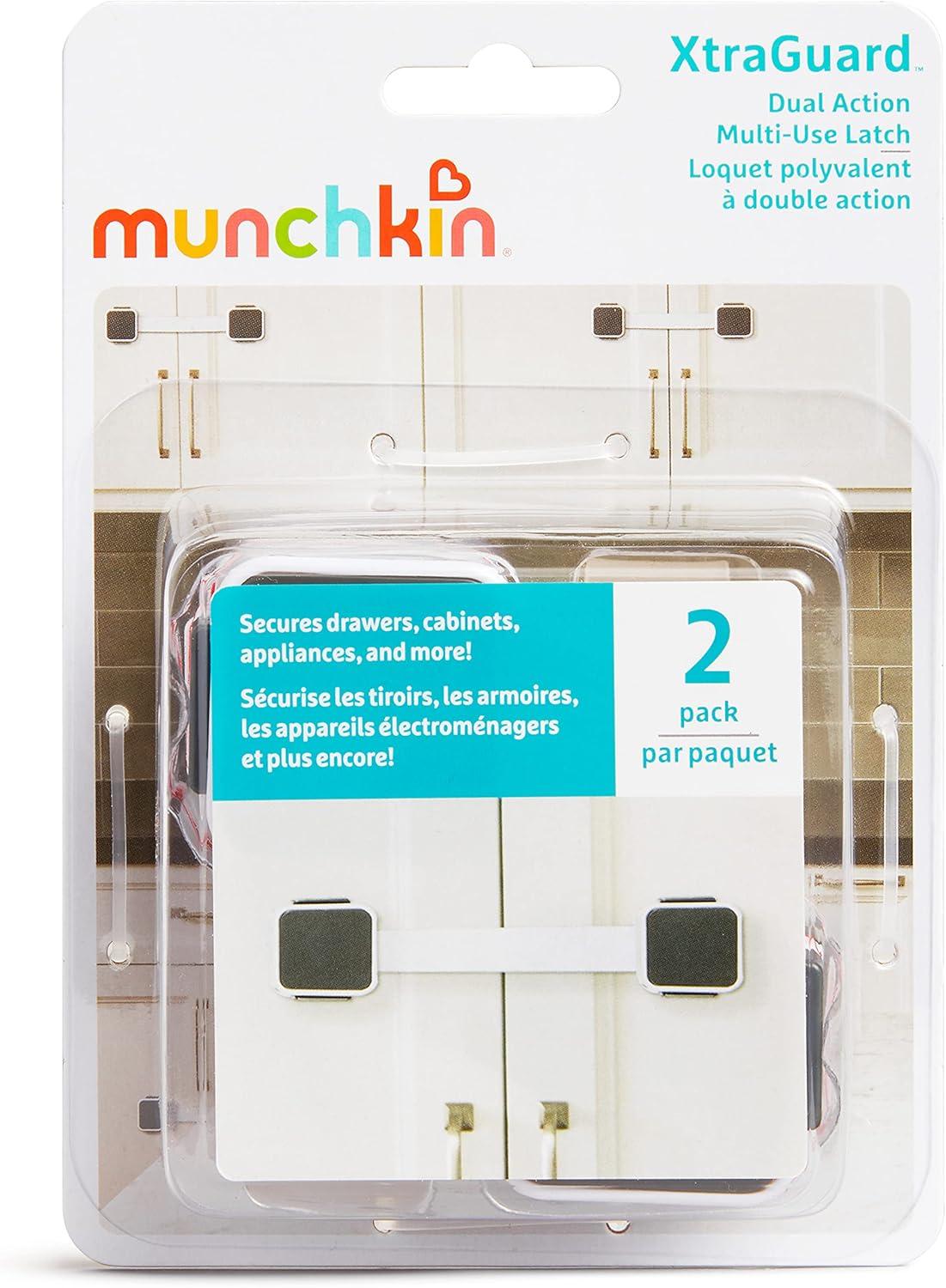 Munchkin® XtraGuard™ Dual Action Multi-Use Safety Infant Latches, White, 2 Pack