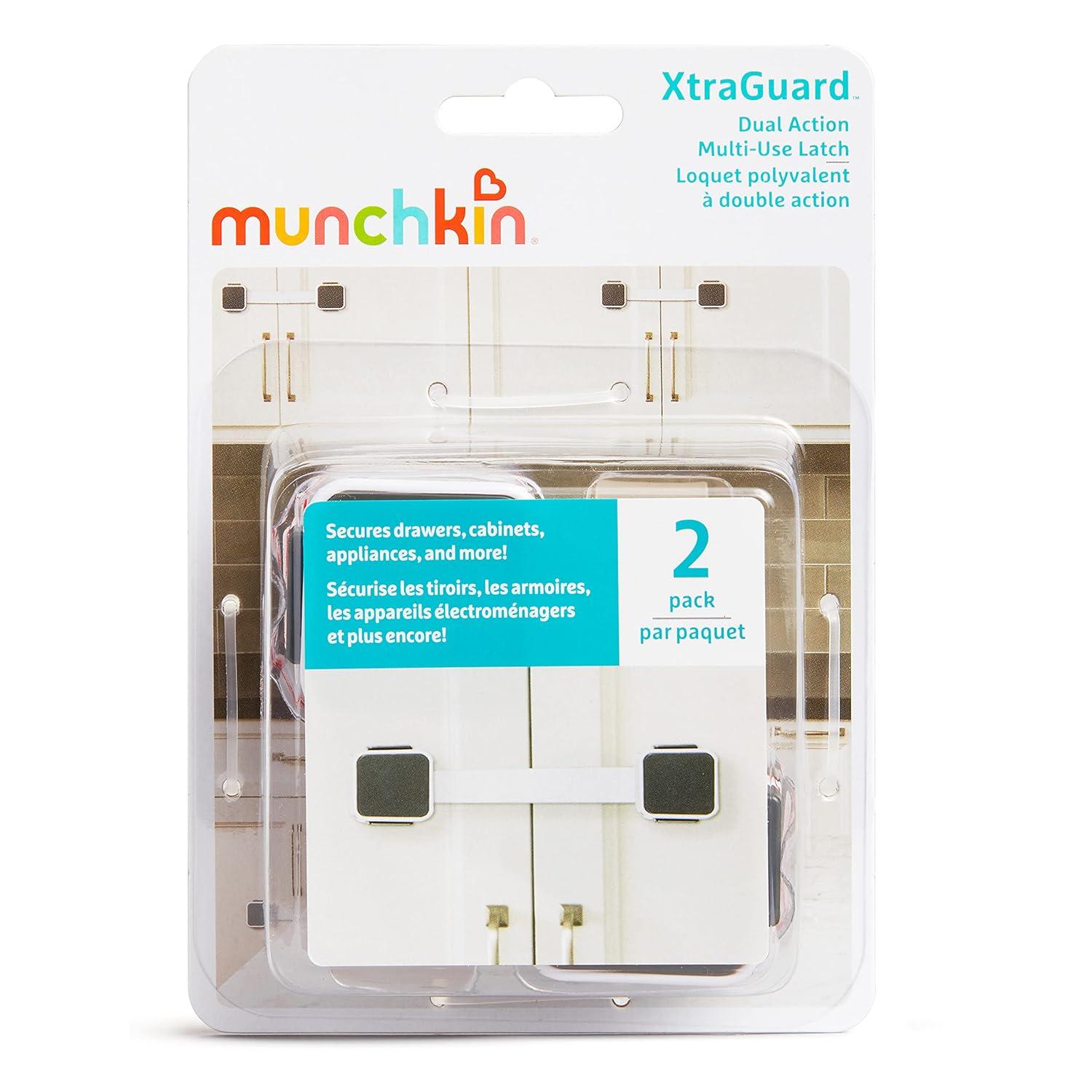 Munchkin® XtraGuard™ Dual Action Multi-Use Safety Infant Latches, White, 2 Pack
