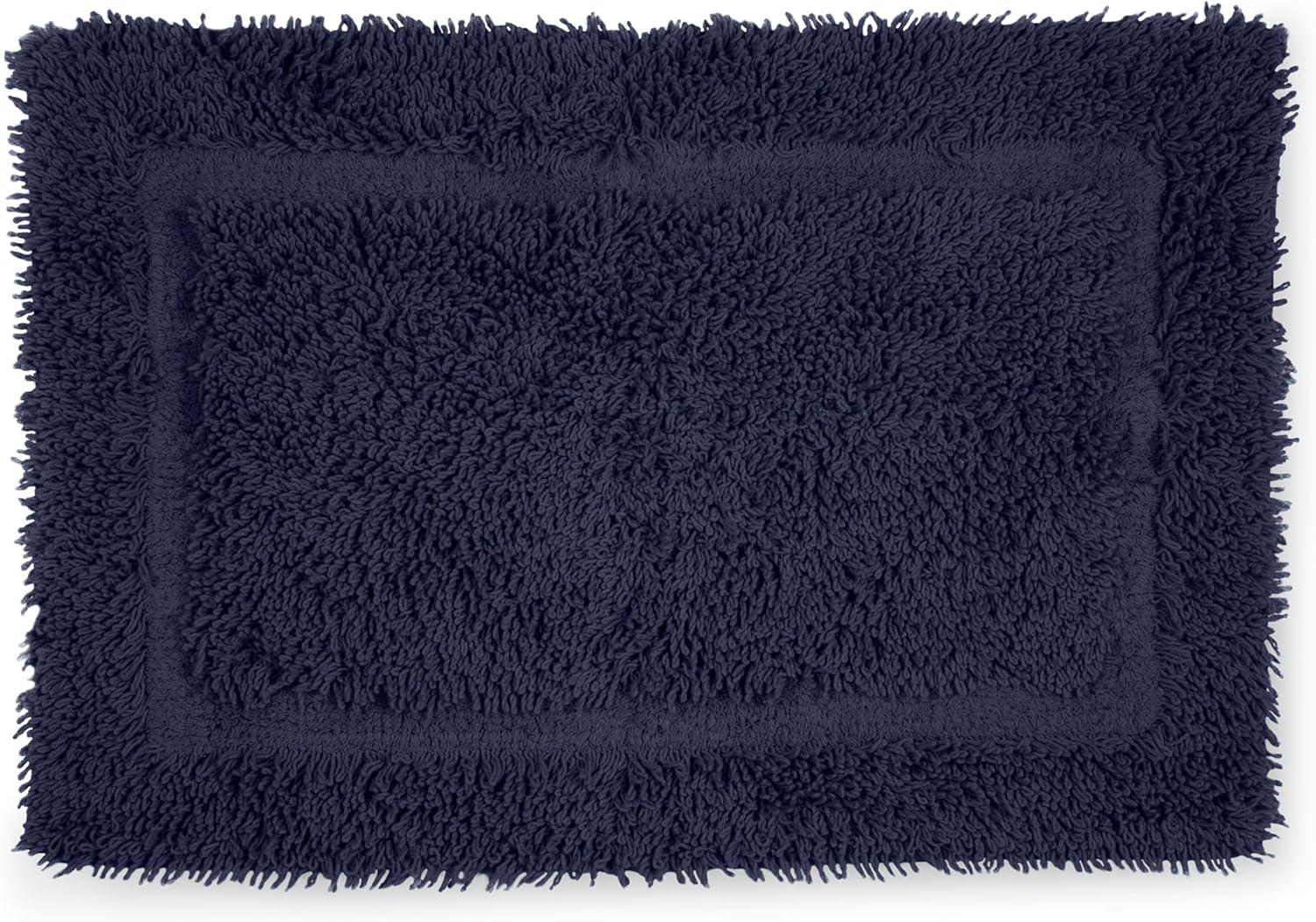 Martex 100% Cotton Bath Rug - Quick Dry - Ultra Soft & Extra Absorbent Non-Slip Bath Rug (Navy)