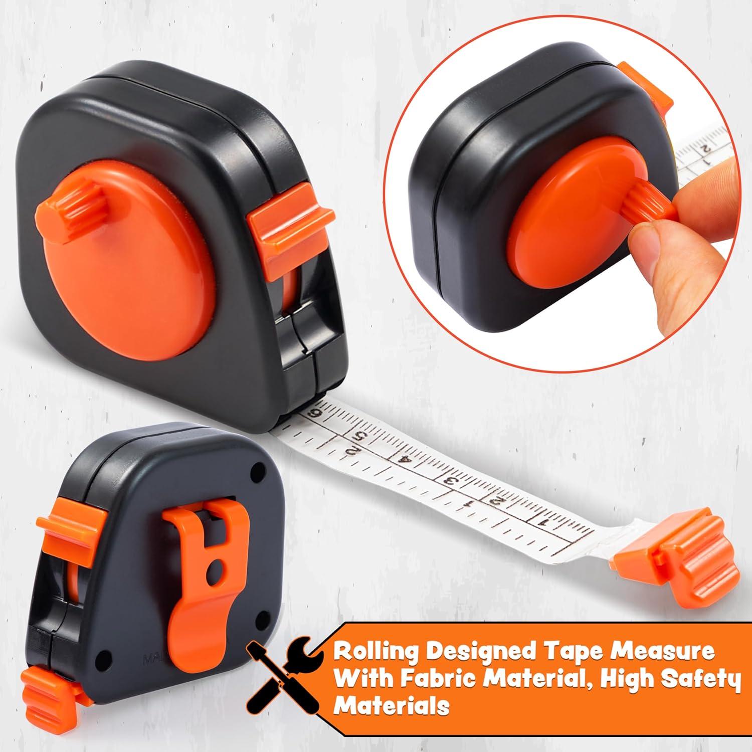 Joyfy 32PCS Kids Tool Set with Construction Backpack Costume & Toy Drill - Pretend Play Tool Kit for Boys & Girls Halloween Birthday Dress Up Party