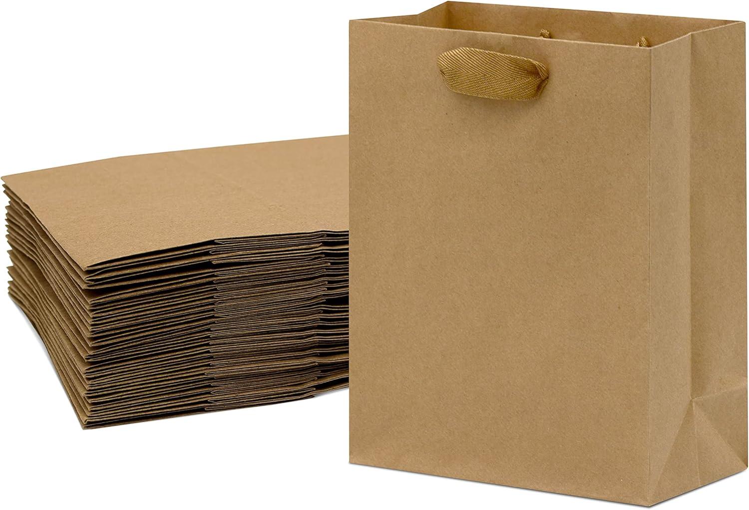 Paper Lunch Bags 25 Lb Brown Paper Bags 25LB Capacity - Kraft Brown Paper Bags, Bakery Bags, Candy Bags, Lunch Bags, Grocery Bags, Craft Bags - #25 Large Lunch Paper Bags by EcoQuality (100, #25)