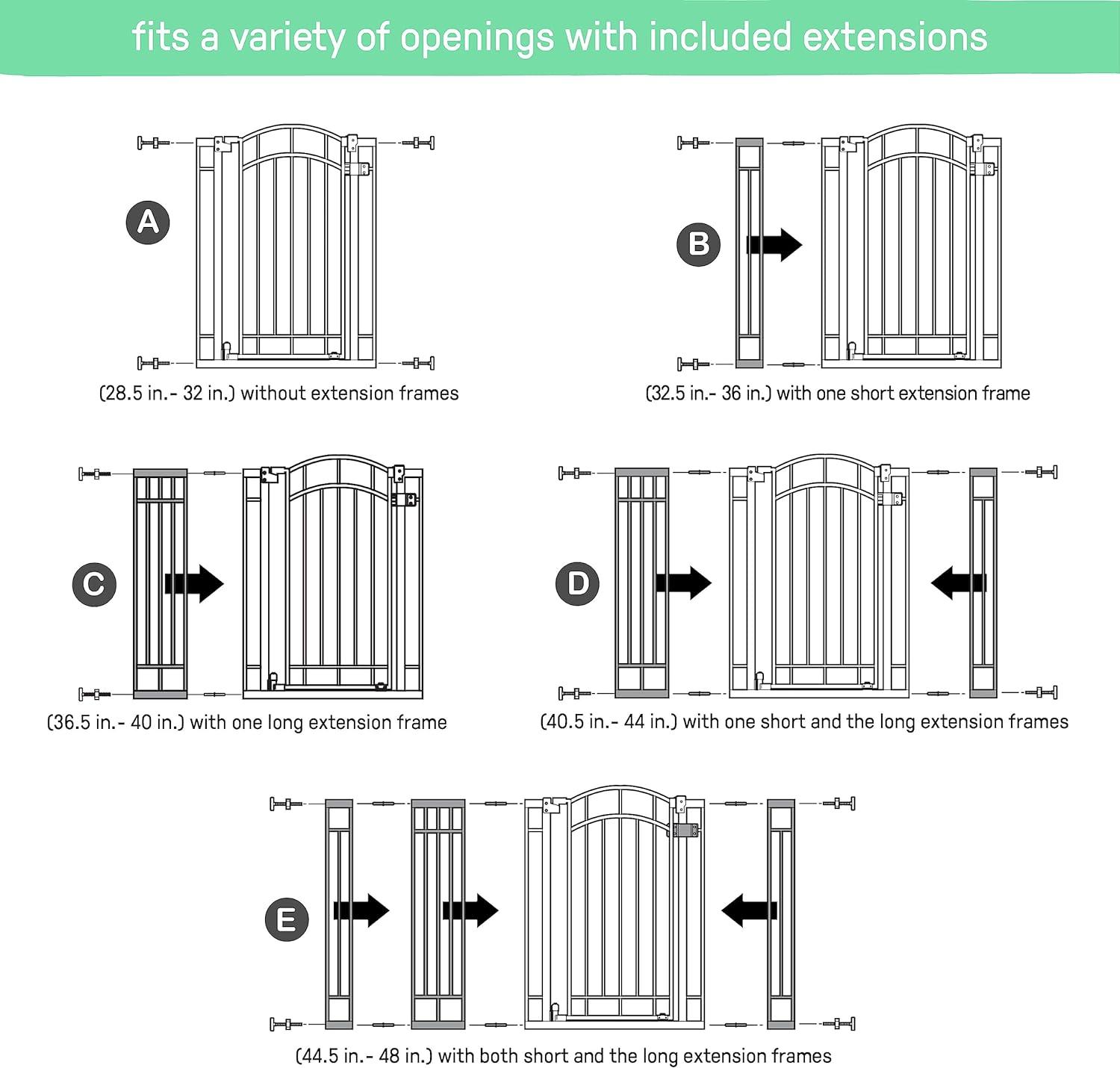 Bronze Extra Tall Metal Walk-Thru Baby and Pet Gate