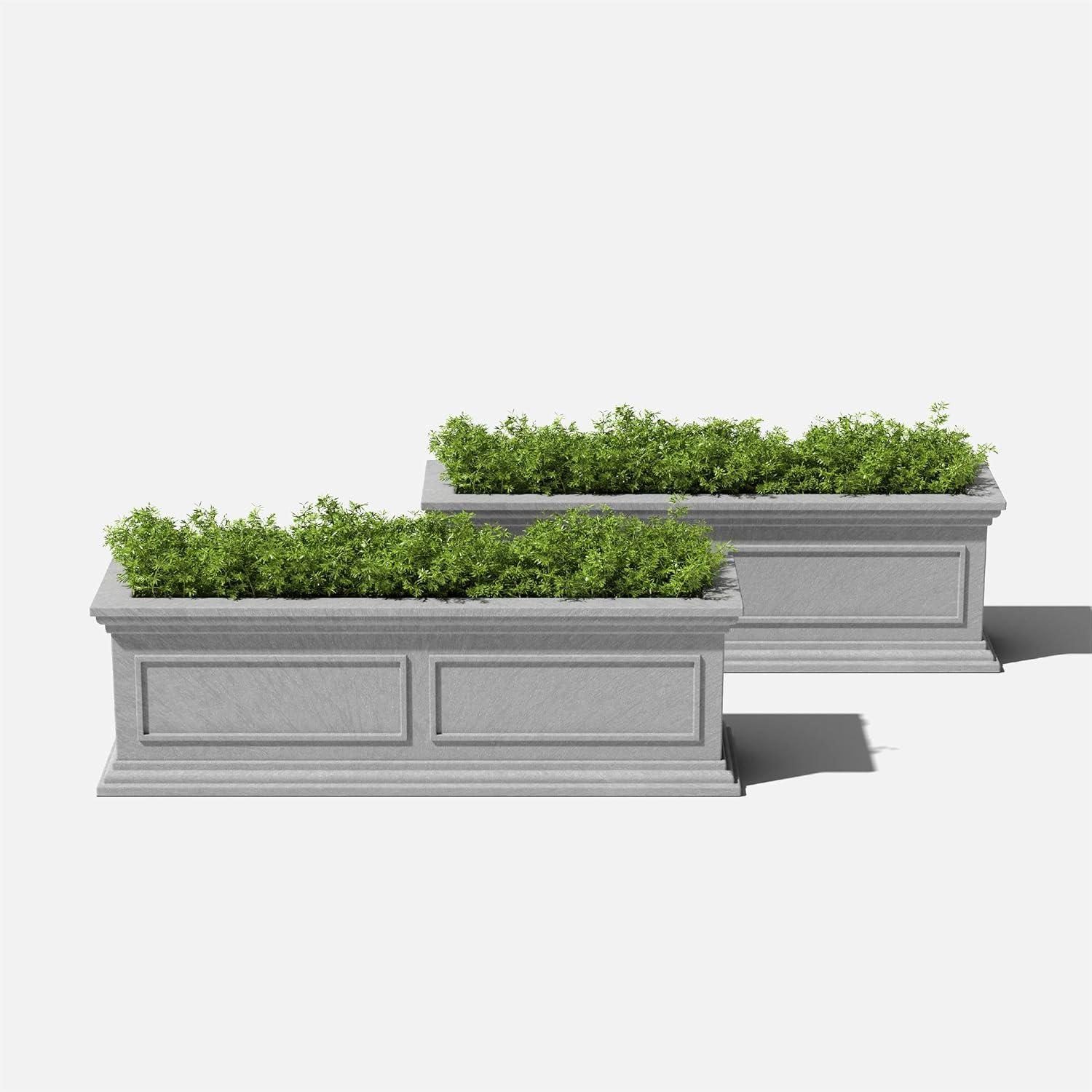 Veradek Brixton Window Box 36" Plastic Planter 2-Pack Gray