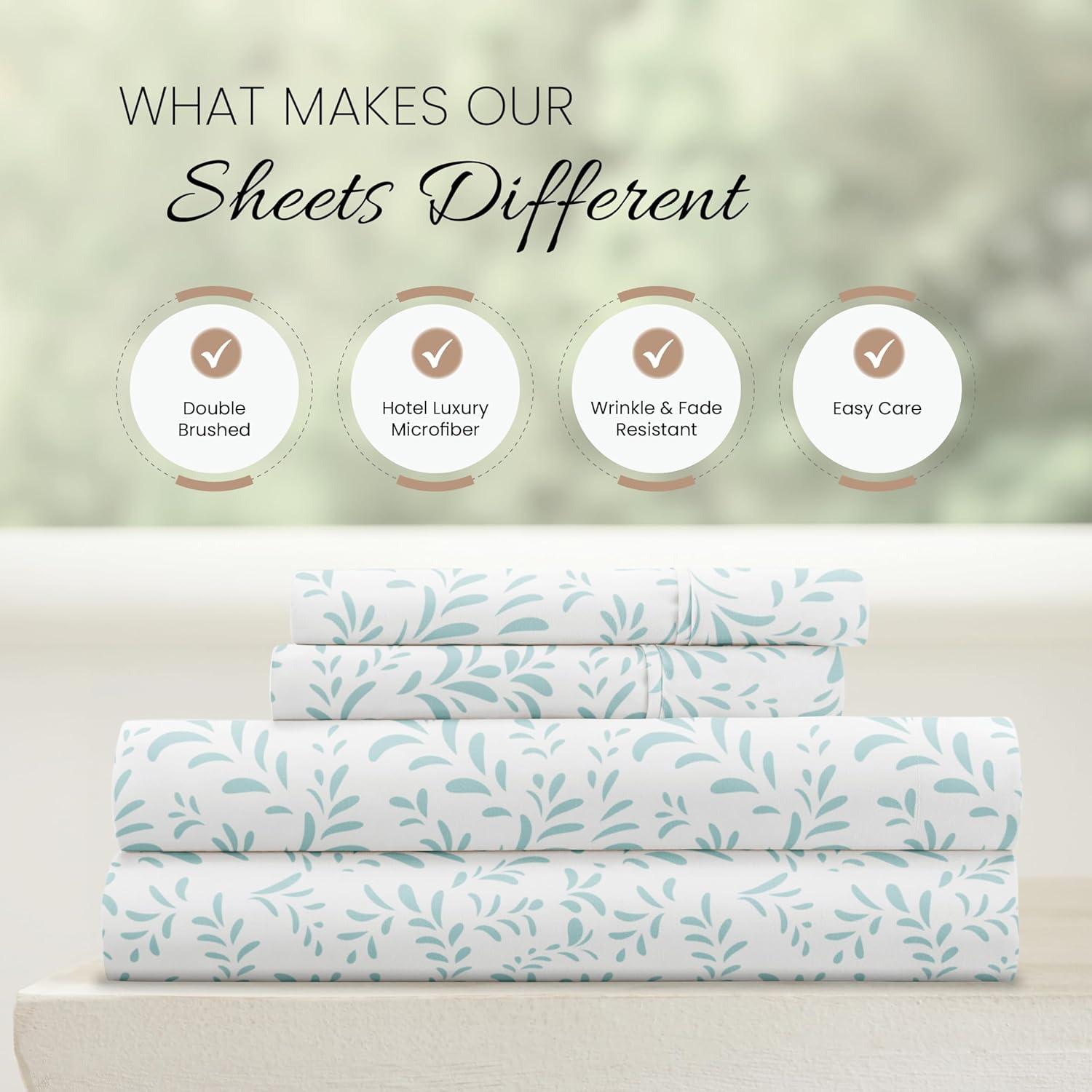 Simply Soft™ Burst of Vines Pattern Microfiber Sheet Set