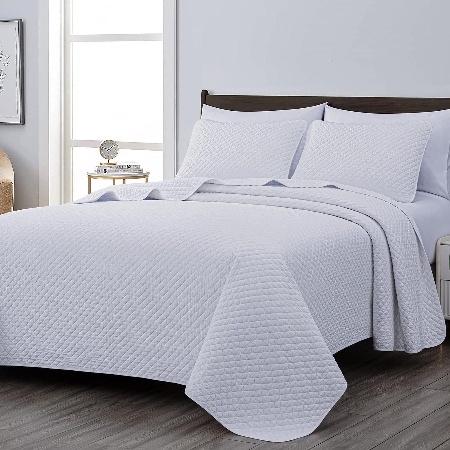 Chezmoi Collection Solid Color Cotton Quilt Cotton Quilt Set