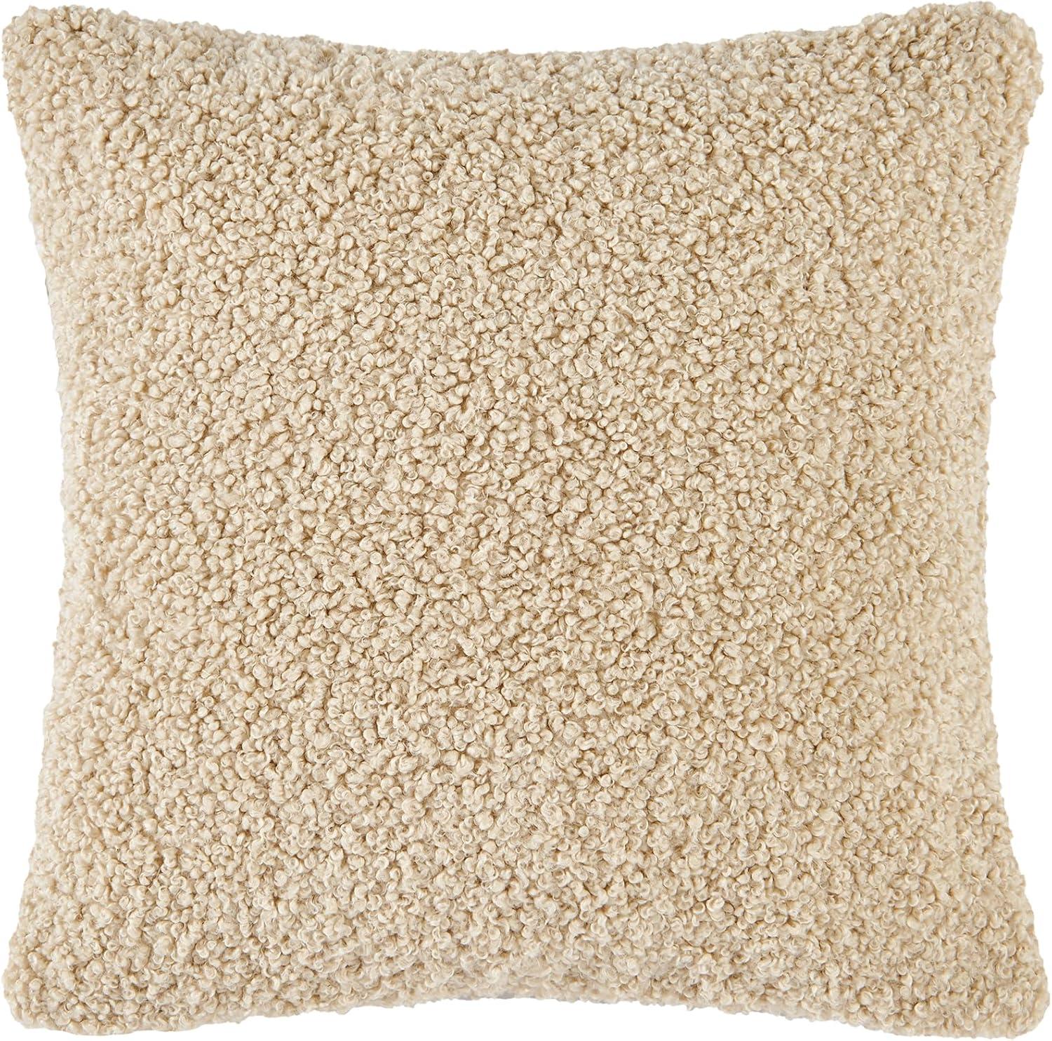 Teddy Soft Plush Textured Boucle Cozy Fluffy Classic Chic Modern Rustic Decorative Pillow