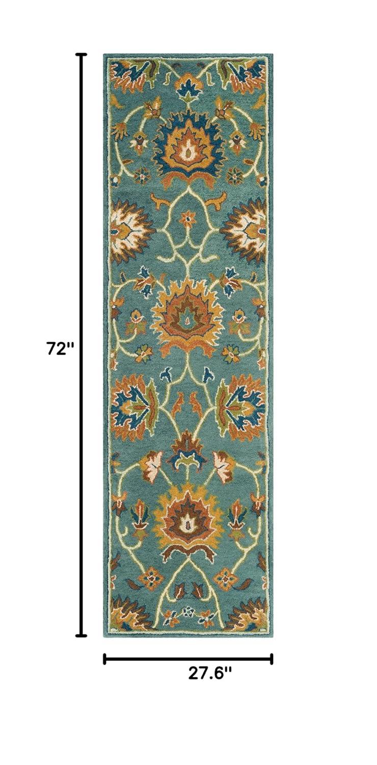 Heritage HG651 Handmade Runner Rug - 2'3"x6' - Light Blue - Safavieh